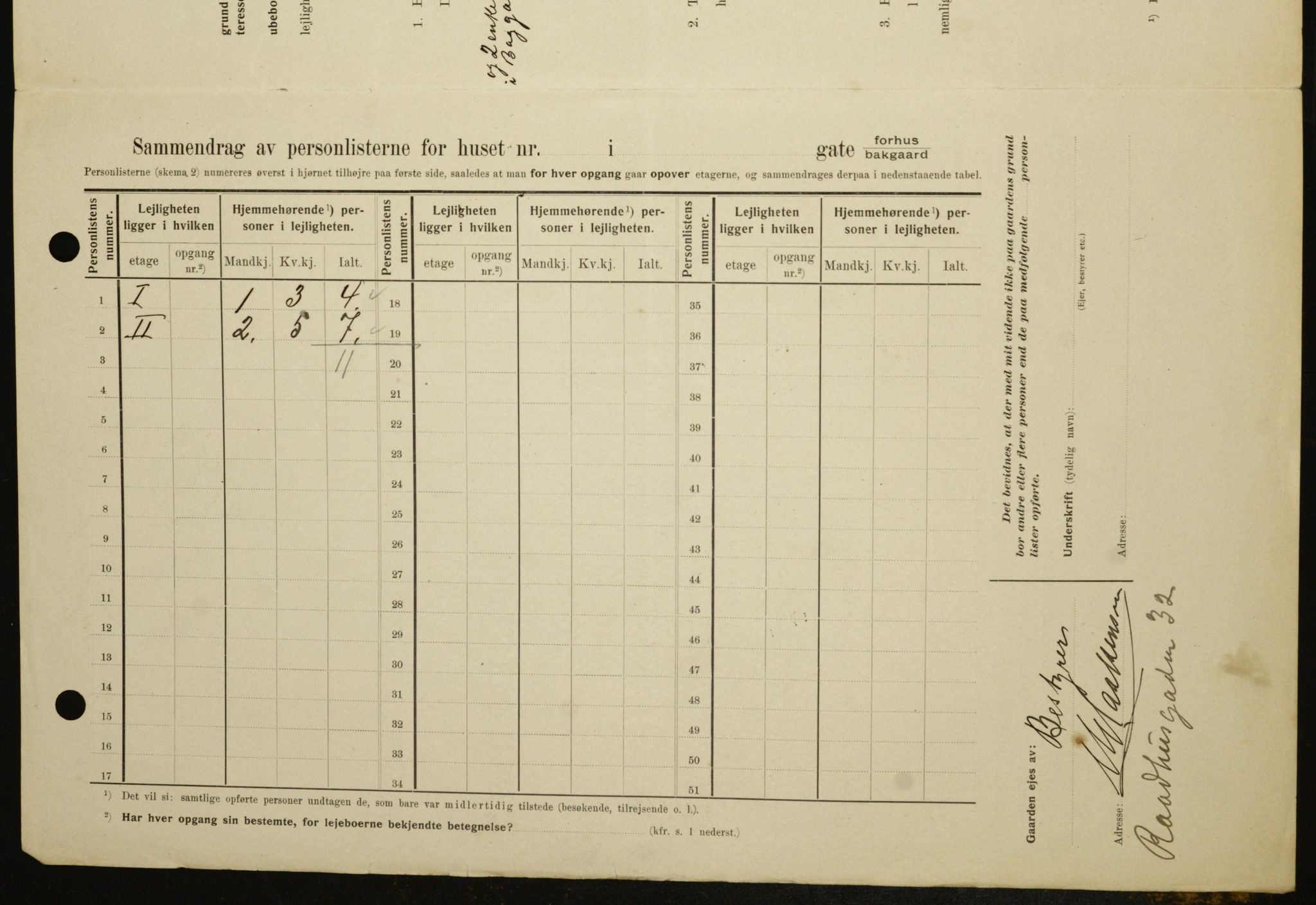 OBA, Kommunal folketelling 1.2.1909 for Kristiania kjøpstad, 1909, s. 78563