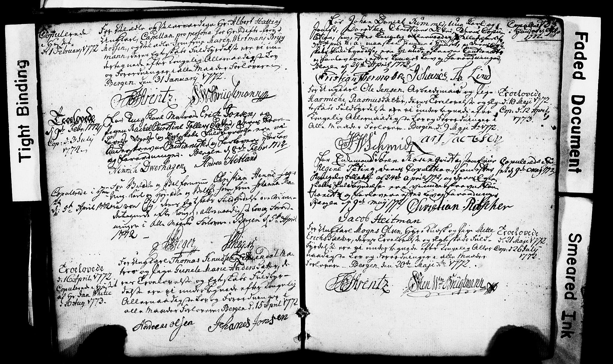 Domkirken sokneprestembete, SAB/A-74801: Forlovererklæringer nr. II.5.1, 1767-1792, s. 35