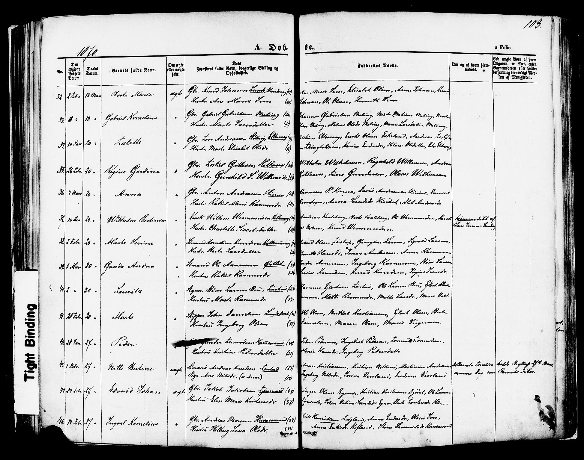 Hetland sokneprestkontor, AV/SAST-A-101826/30/30BA/L0003: Ministerialbok nr. A 3, 1862-1876, s. 103