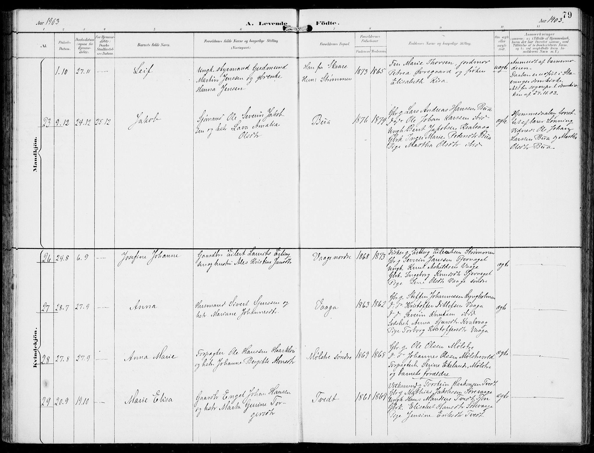Sveio Sokneprestembete, AV/SAB-A-78501/H/Haa: Ministerialbok nr. B  3, 1894-1906, s. 79