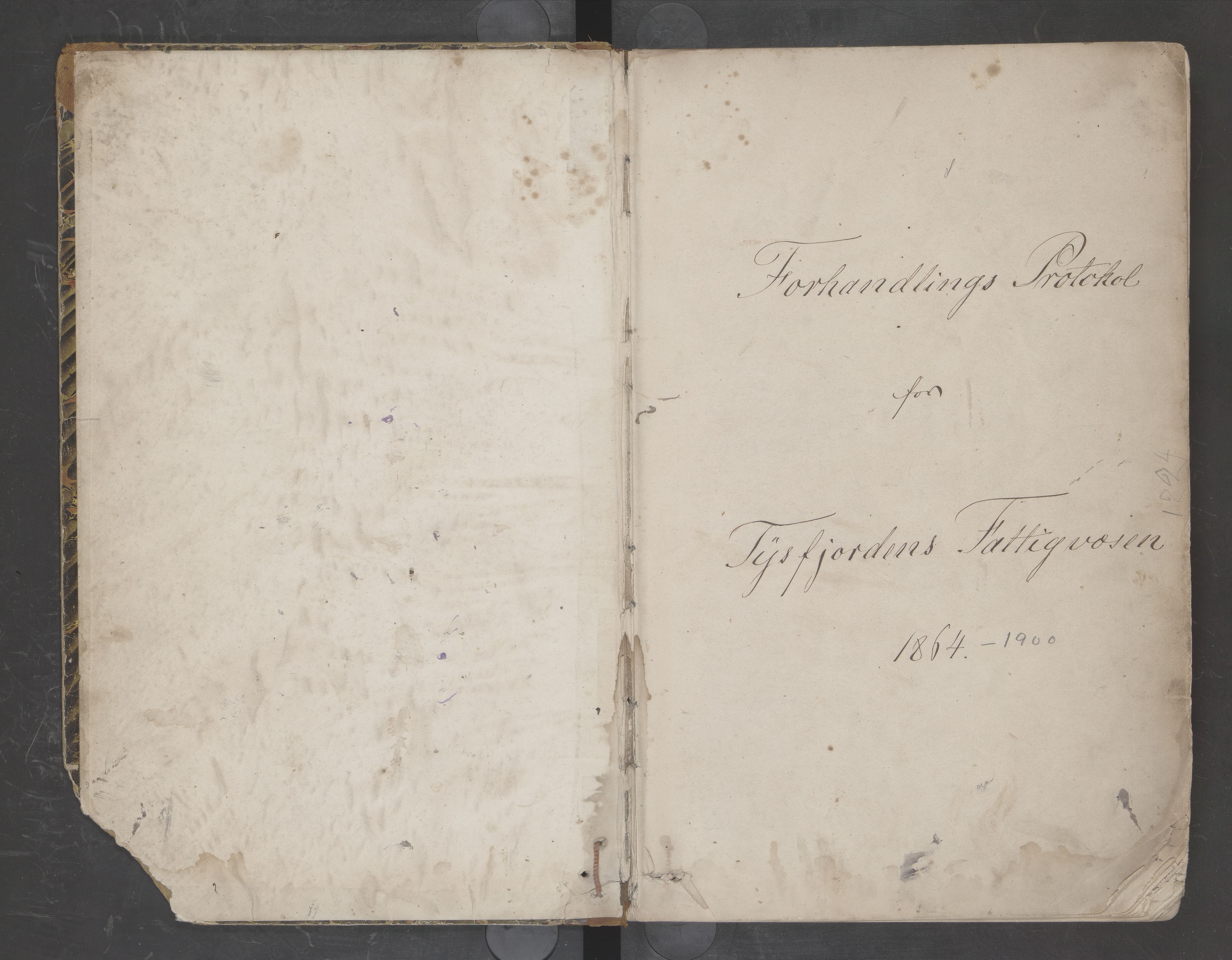 Tysfjord kommune. Fattigstyret, AIN/K-18500.610/100/L0001: Forhandlingsprotokoll, 1864-1900