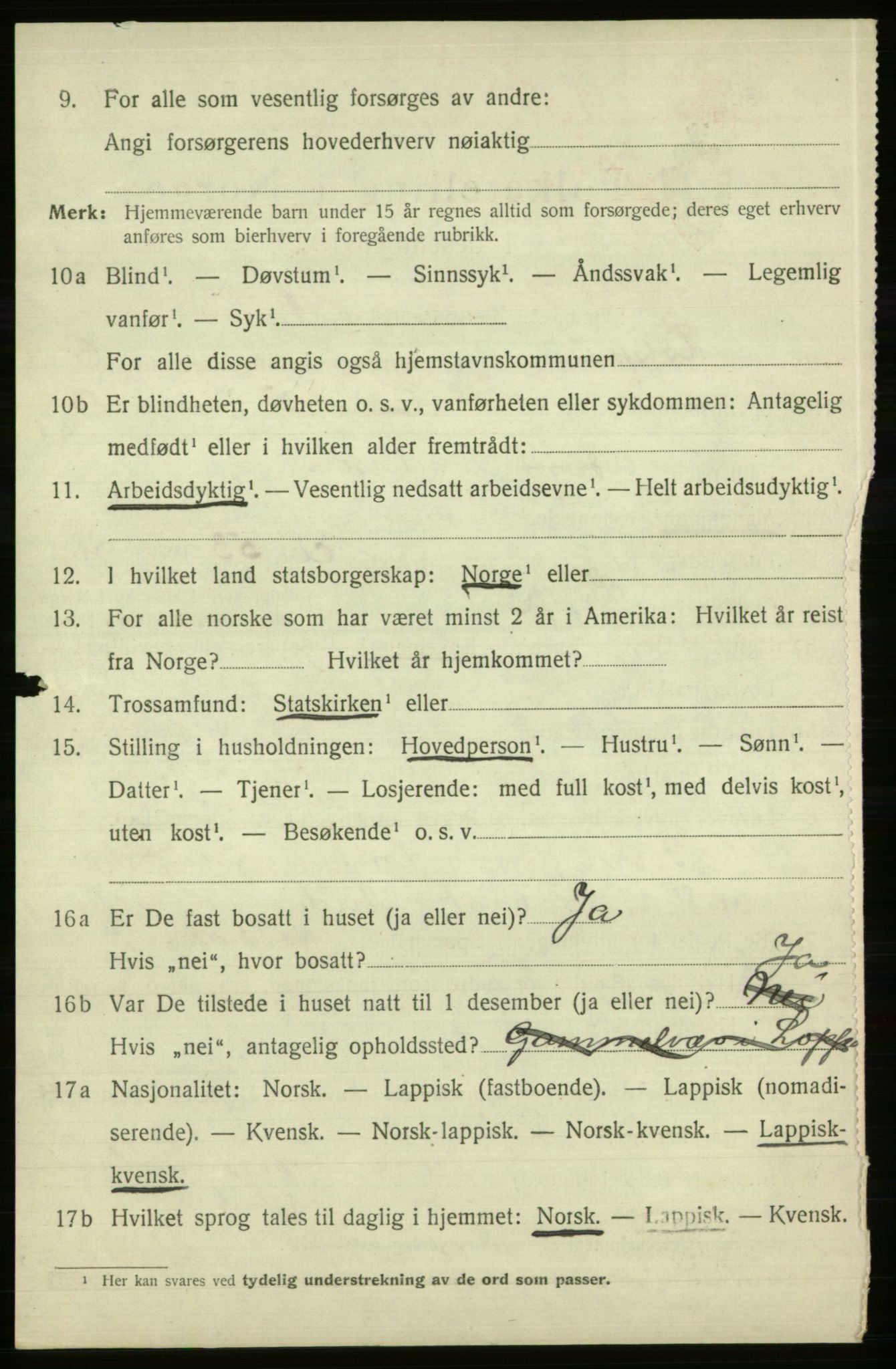 SATØ, Folketelling 1920 for 2014 Loppa herred, 1920, s. 2733