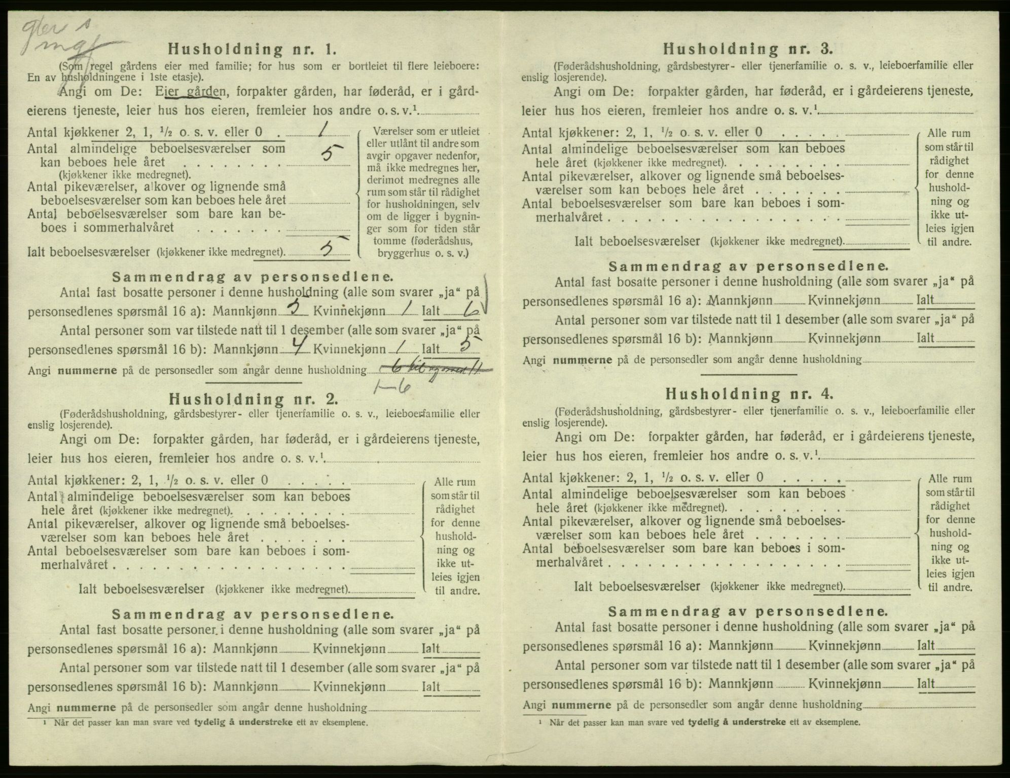 SAB, Folketelling 1920 for 1240 Strandvik herred, 1920, s. 116