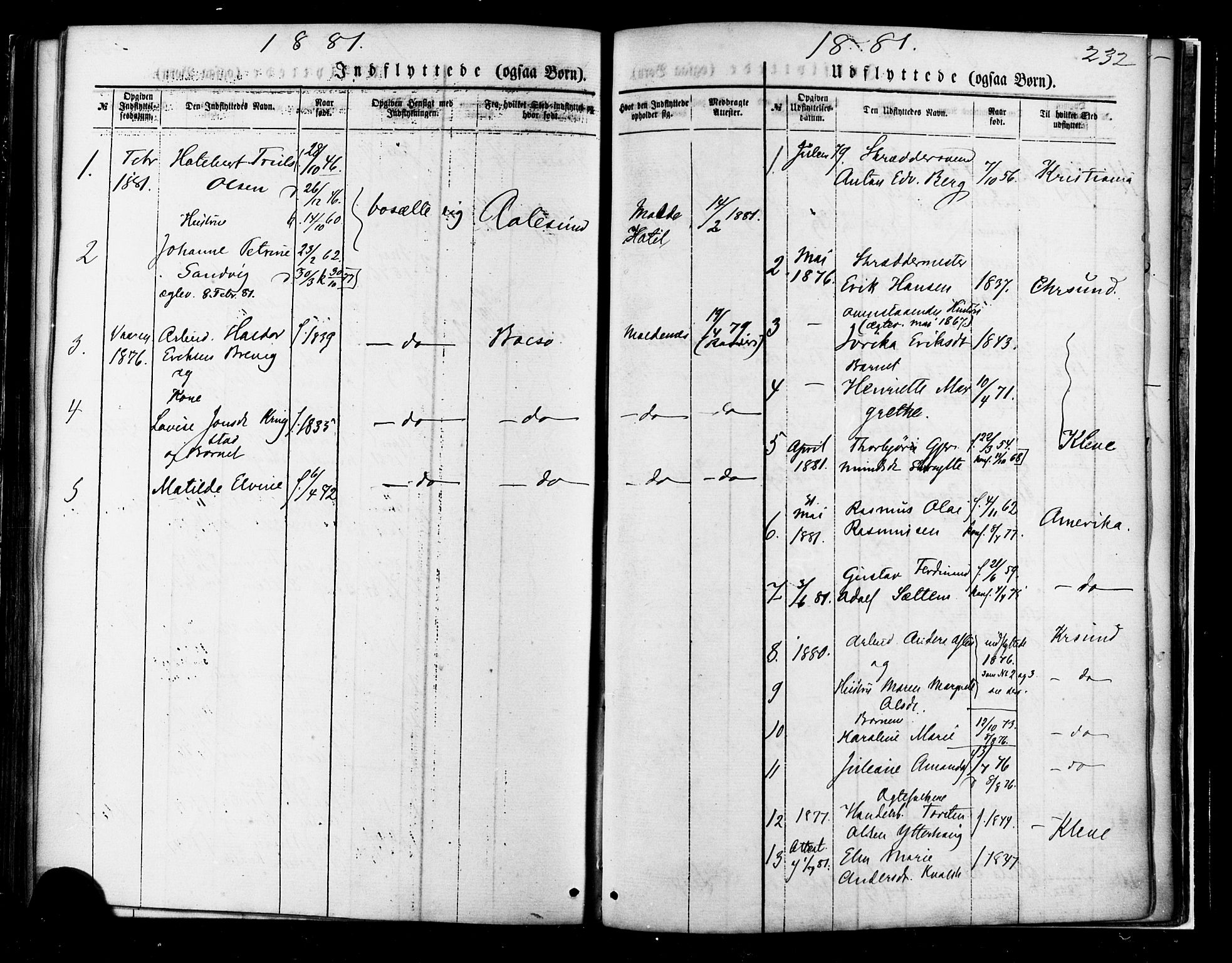 Ministerialprotokoller, klokkerbøker og fødselsregistre - Møre og Romsdal, AV/SAT-A-1454/558/L0691: Ministerialbok nr. 558A05, 1873-1886, s. 232