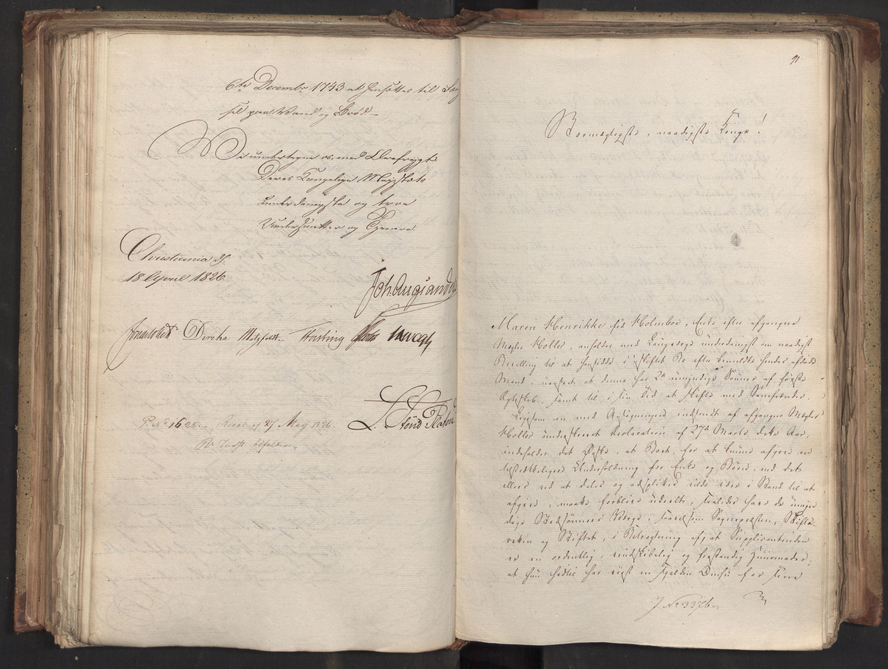 Statsrådsavdelingen i Stockholm, AV/RA-S-1003/D/Da/L0046: Regjeringsinnstillinger nr. 3308-3500, 1826, s. 193