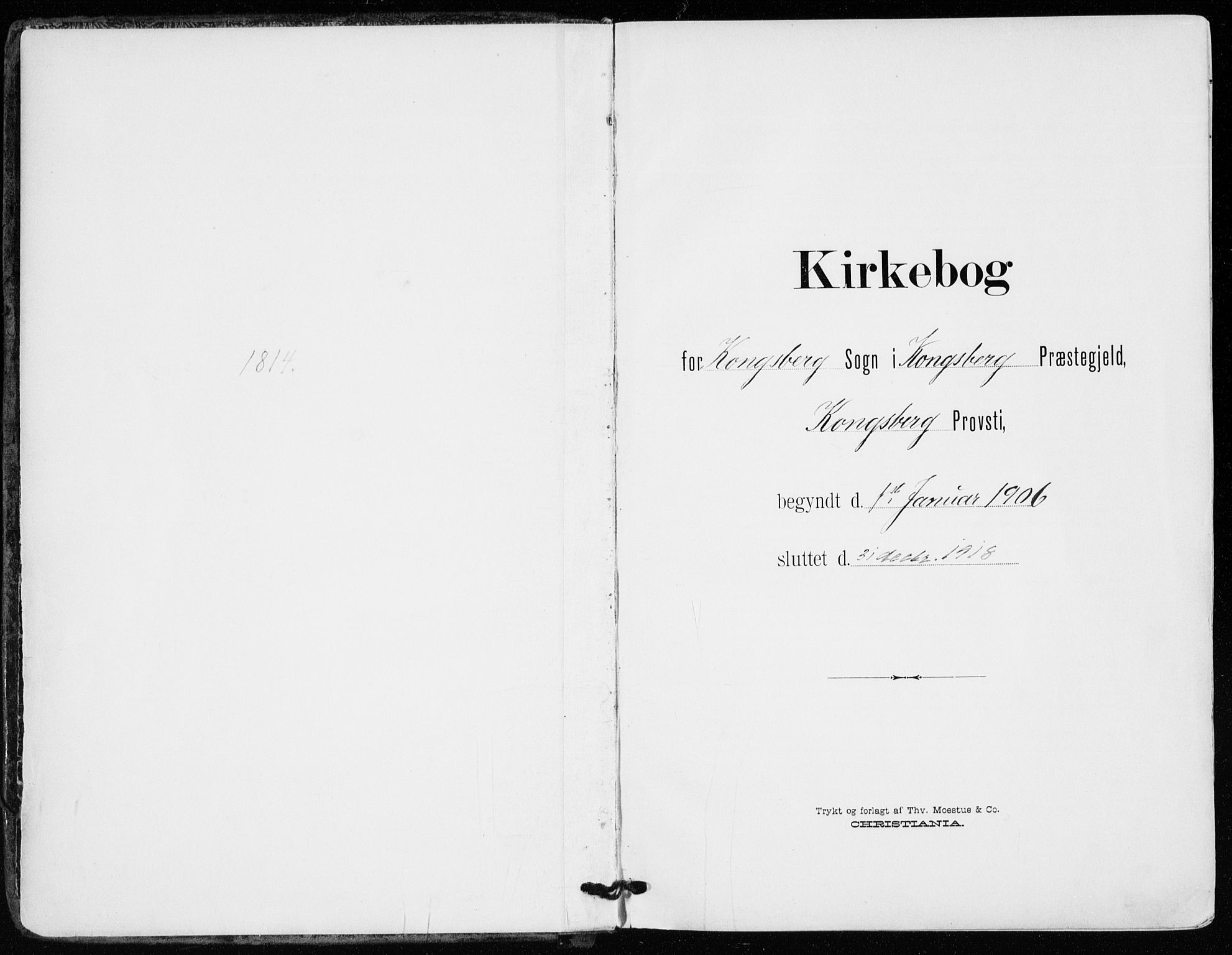 Kongsberg kirkebøker, AV/SAKO-A-22/F/Fb/L0004: Ministerialbok nr. II 4, 1906-1918