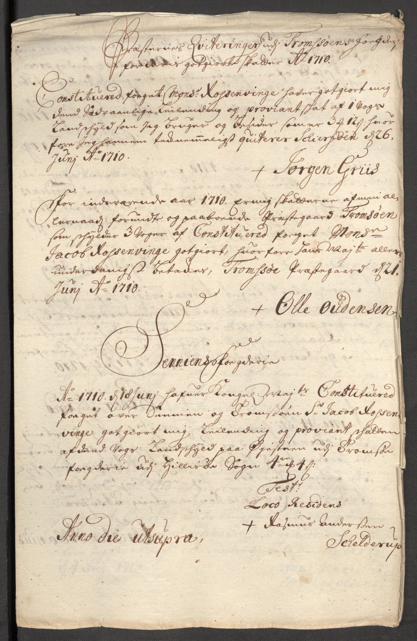 Rentekammeret inntil 1814, Reviderte regnskaper, Fogderegnskap, AV/RA-EA-4092/R68/L4757: Fogderegnskap Senja og Troms, 1708-1710, s. 278