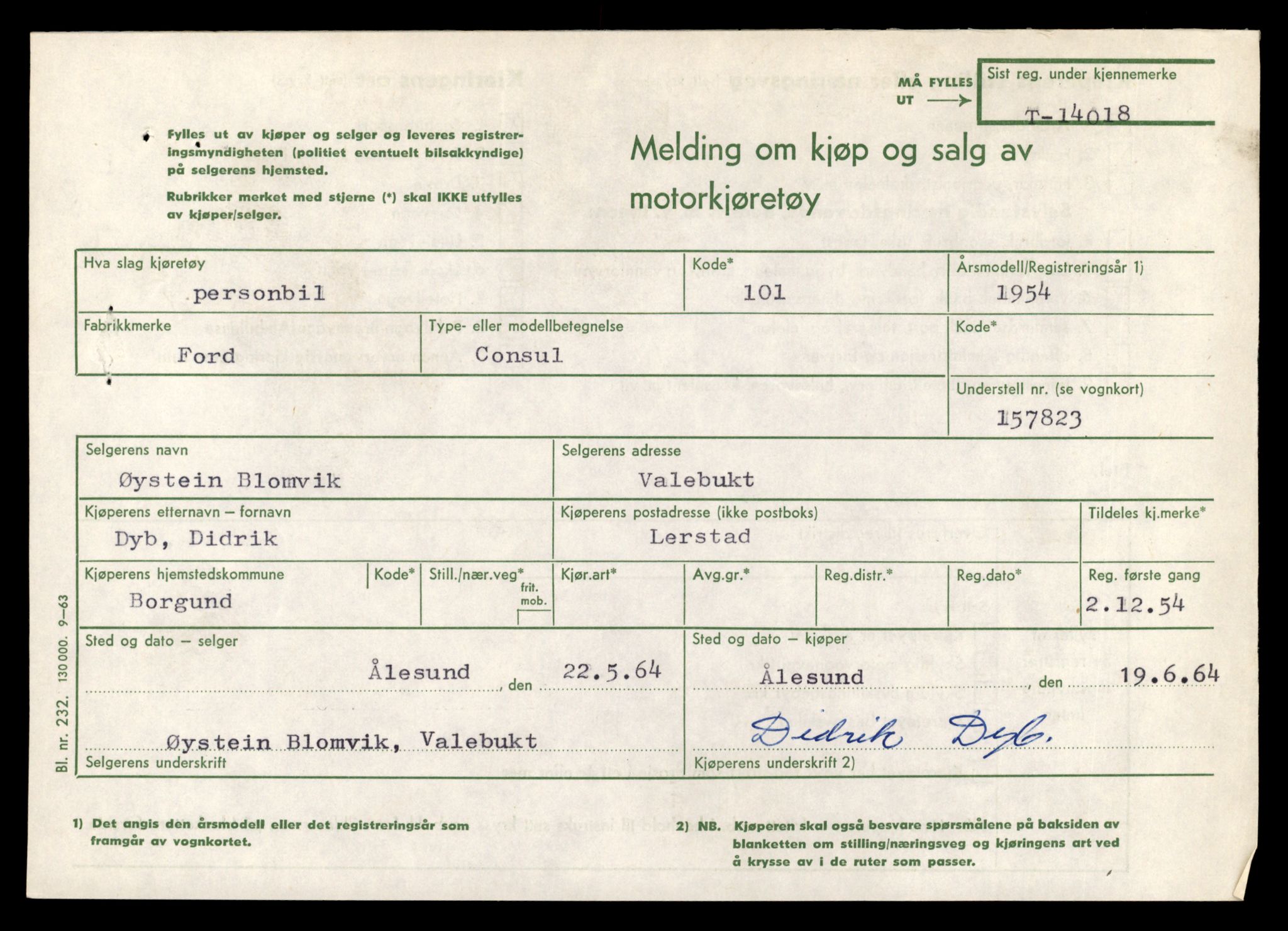 Møre og Romsdal vegkontor - Ålesund trafikkstasjon, AV/SAT-A-4099/F/Fe/L0042: Registreringskort for kjøretøy T 13906 - T 14079, 1927-1998, s. 1673