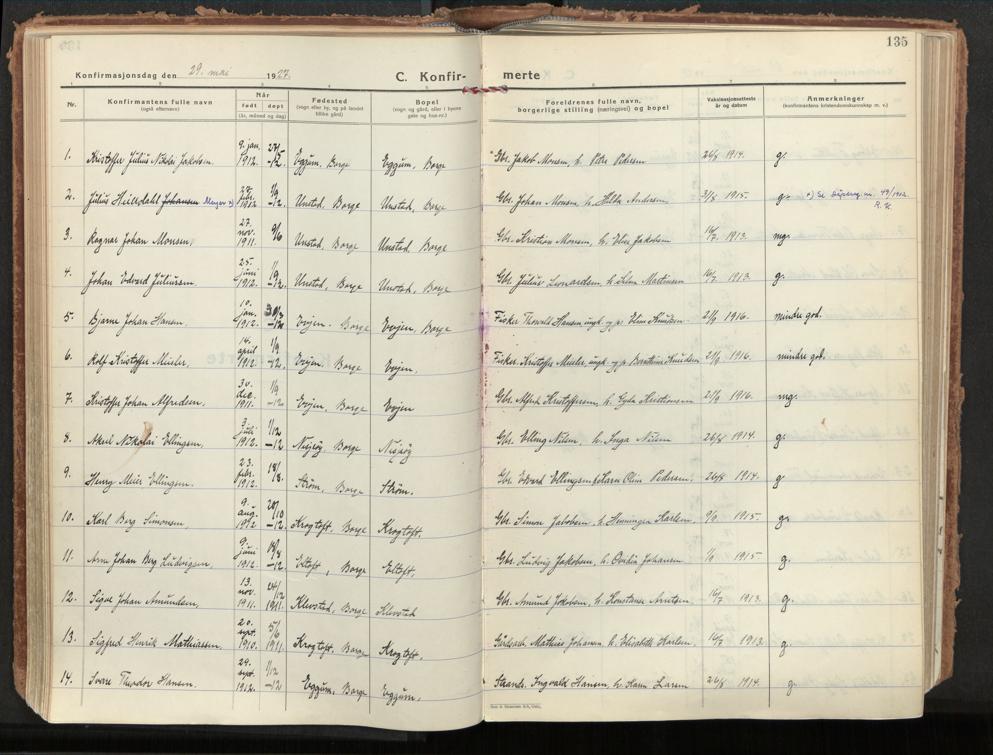 Ministerialprotokoller, klokkerbøker og fødselsregistre - Nordland, AV/SAT-A-1459/880/L1137: Ministerialbok nr. 880A11, 1927-1944, s. 135