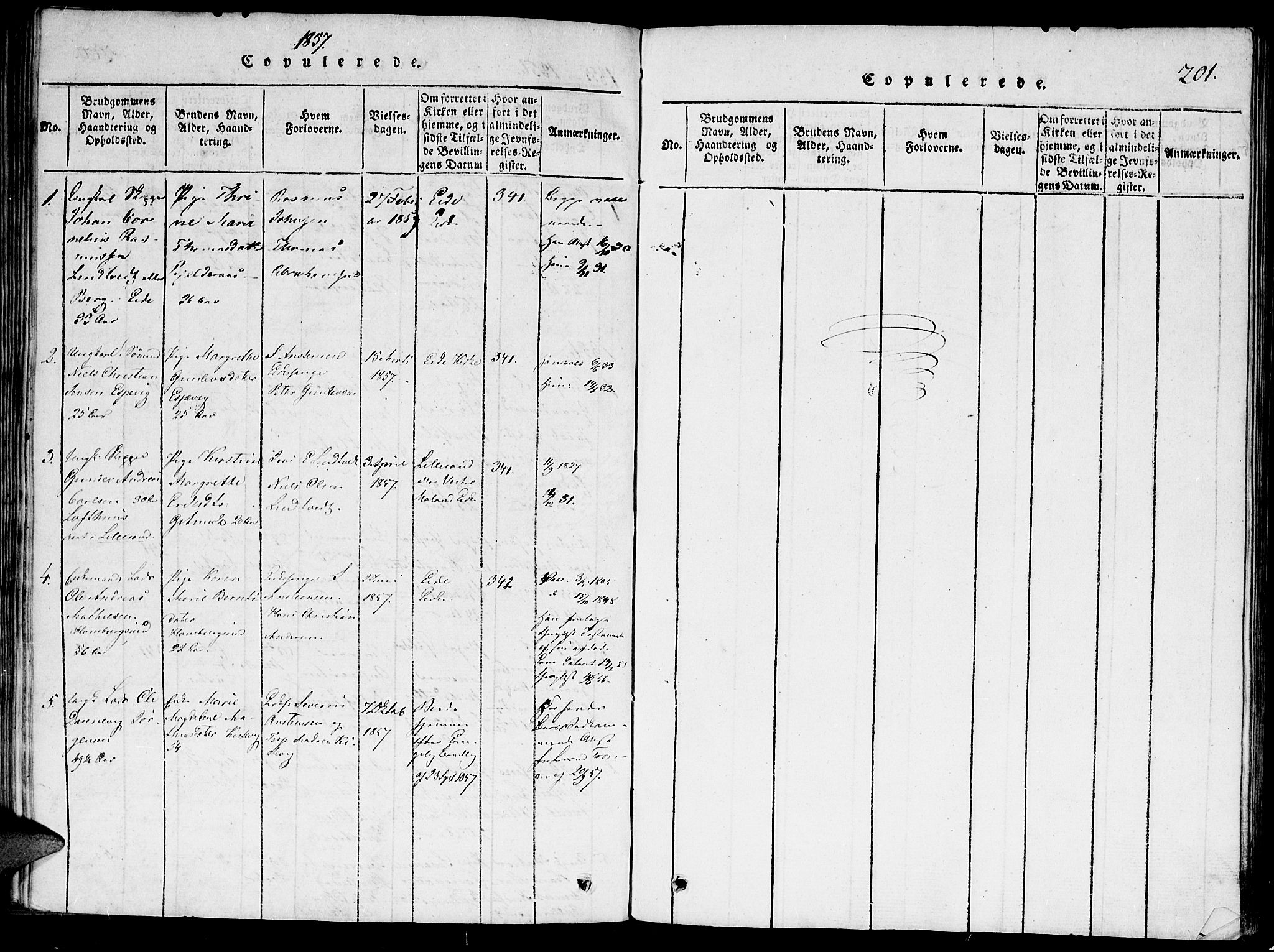 Hommedal sokneprestkontor, SAK/1111-0023/F/Fa/Faa/L0001: Ministerialbok nr. A 1, 1816-1860, s. 201
