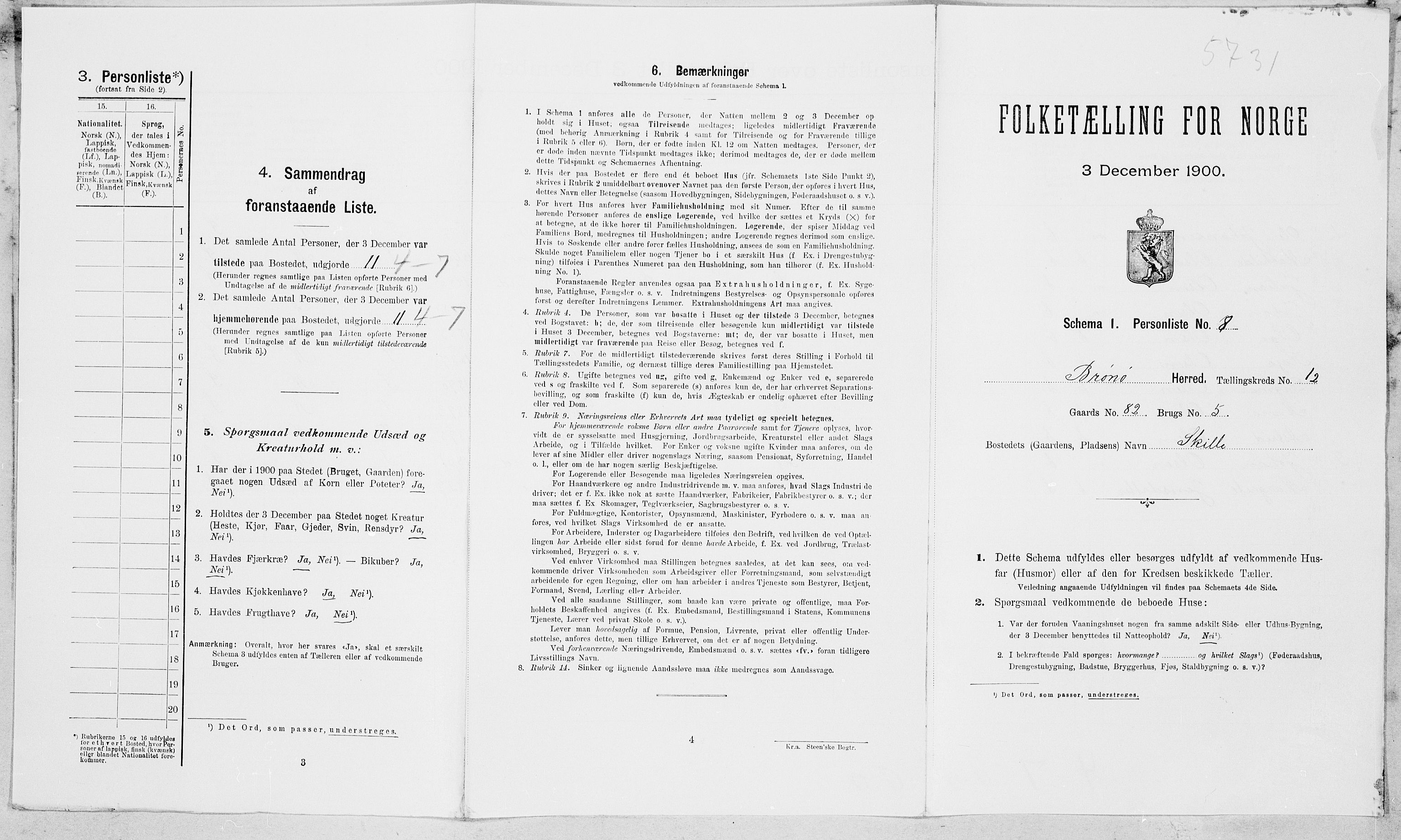 SAT, Folketelling 1900 for 1814 Brønnøy herred, 1900, s. 1467