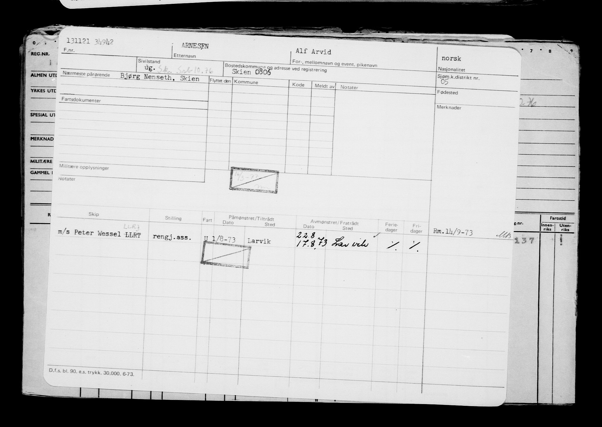 Direktoratet for sjømenn, AV/RA-S-3545/G/Gb/L0199: Hovedkort, 1921, s. 717