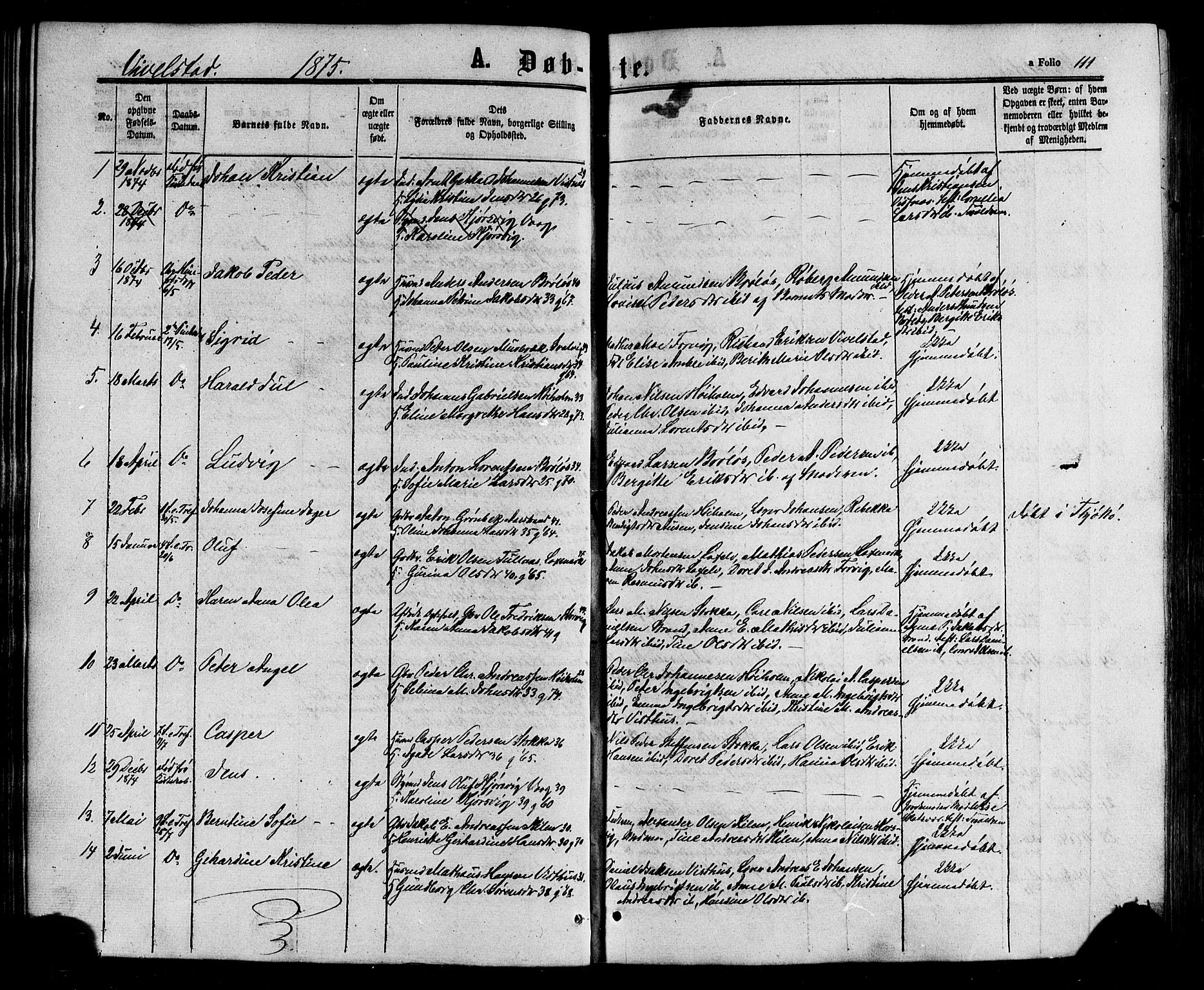 Ministerialprotokoller, klokkerbøker og fødselsregistre - Nordland, SAT/A-1459/817/L0262: Ministerialbok nr. 817A03 /2, 1867-1877, s. 111