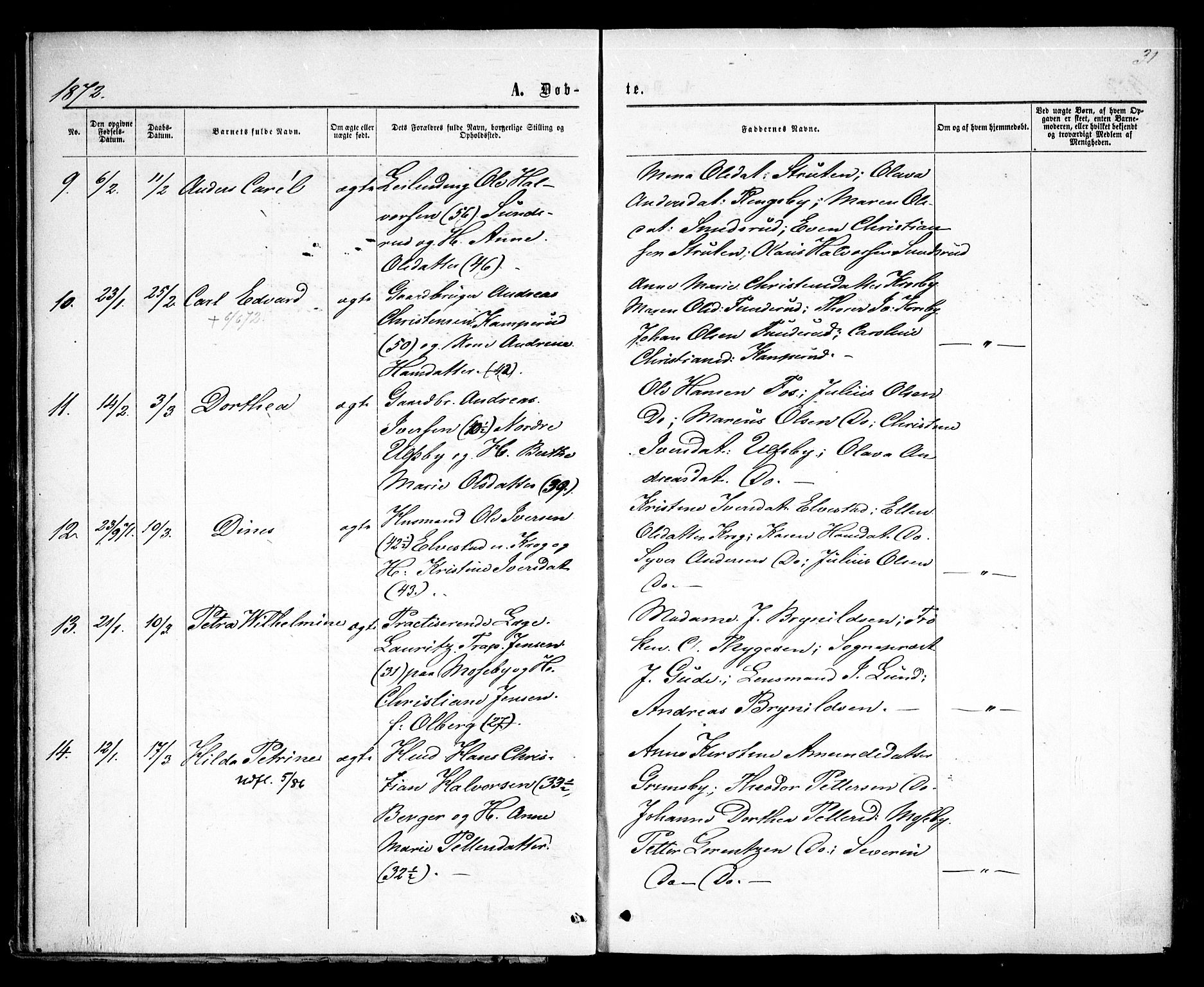 Rødenes prestekontor Kirkebøker, AV/SAO-A-2005/F/Fa/L0008: Ministerialbok nr. I 8, 1869-1879, s. 31