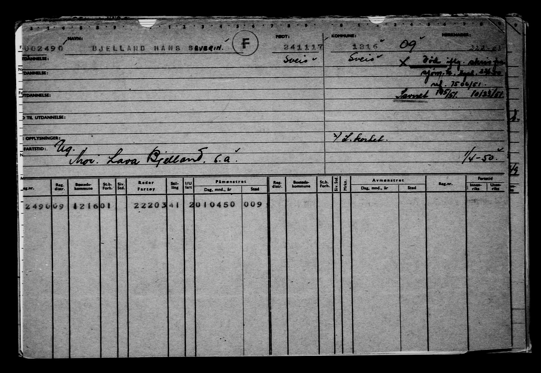 Direktoratet for sjømenn, RA/S-3545/G/Gb/L0153: Hovedkort, 1917, s. 393