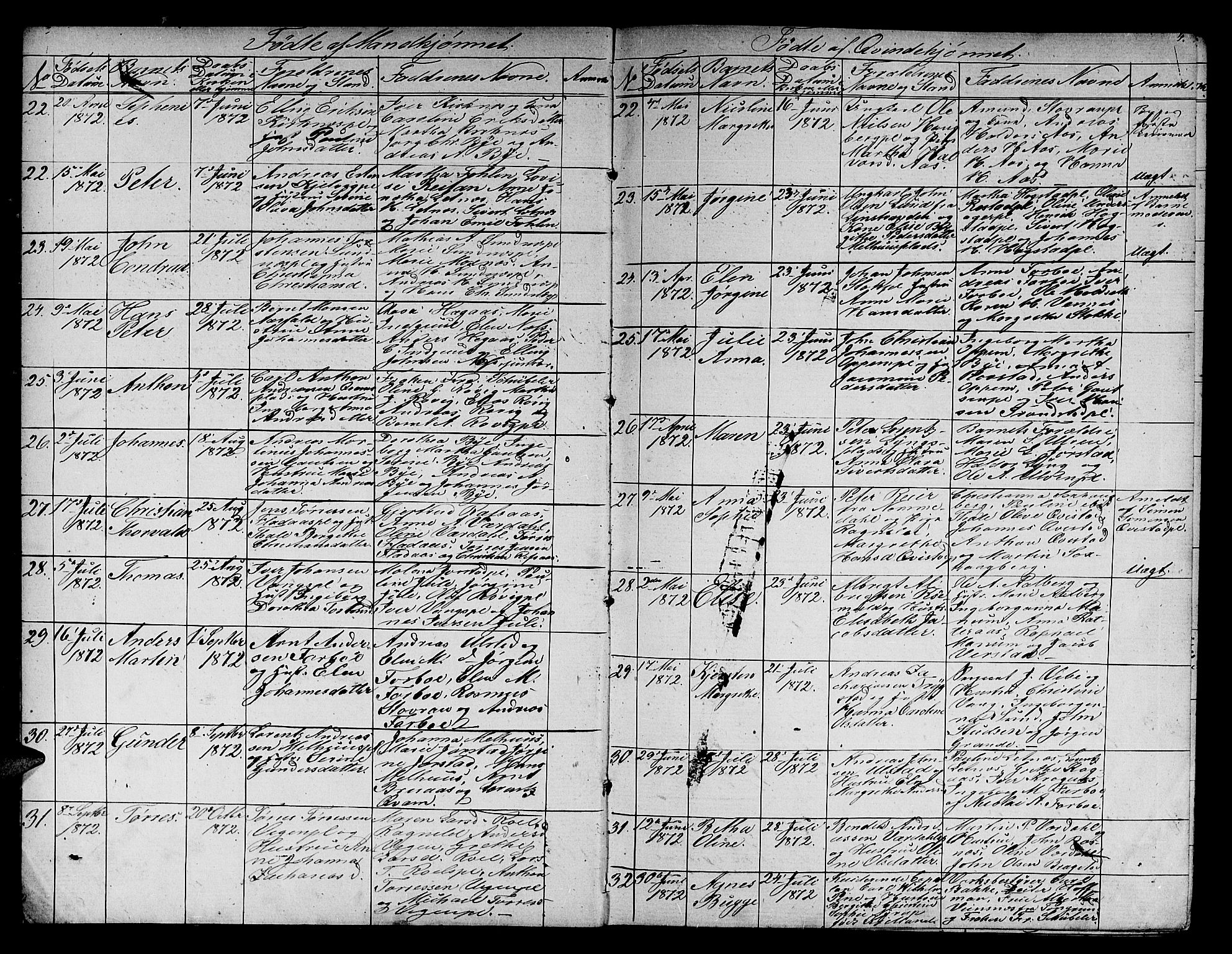 Ministerialprotokoller, klokkerbøker og fødselsregistre - Nord-Trøndelag, AV/SAT-A-1458/730/L0300: Klokkerbok nr. 730C03, 1872-1879, s. 4