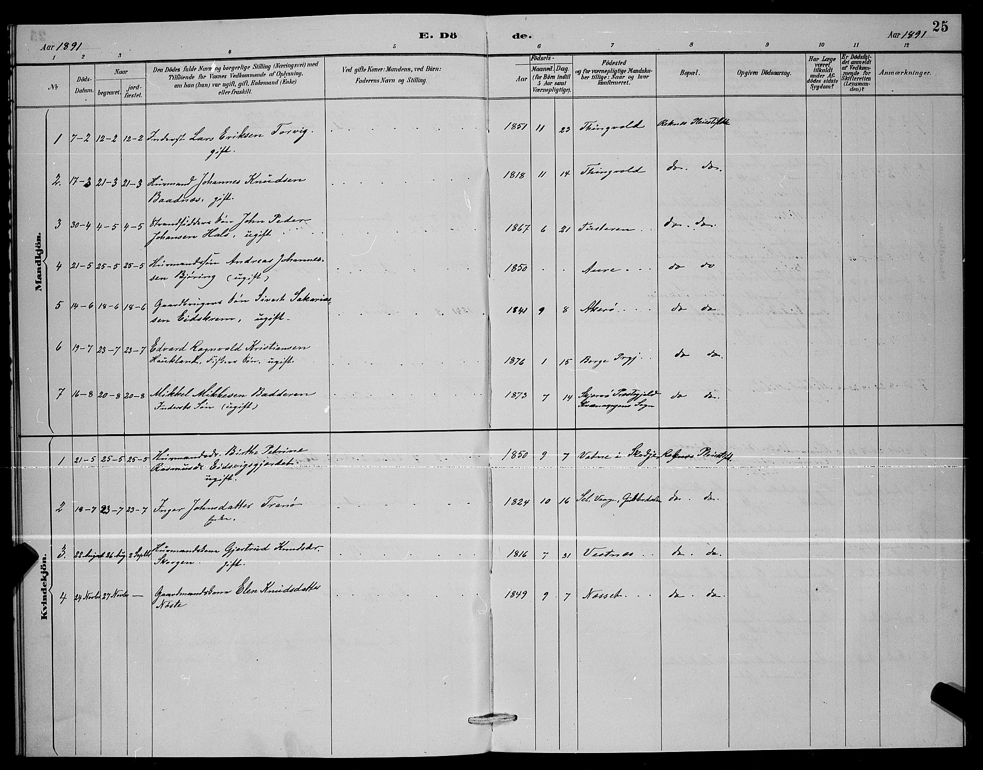 Ministerialprotokoller, klokkerbøker og fødselsregistre - Møre og Romsdal, SAT/A-1454/559/L0716: Klokkerbok nr. 559C02, 1887-1895, s. 25