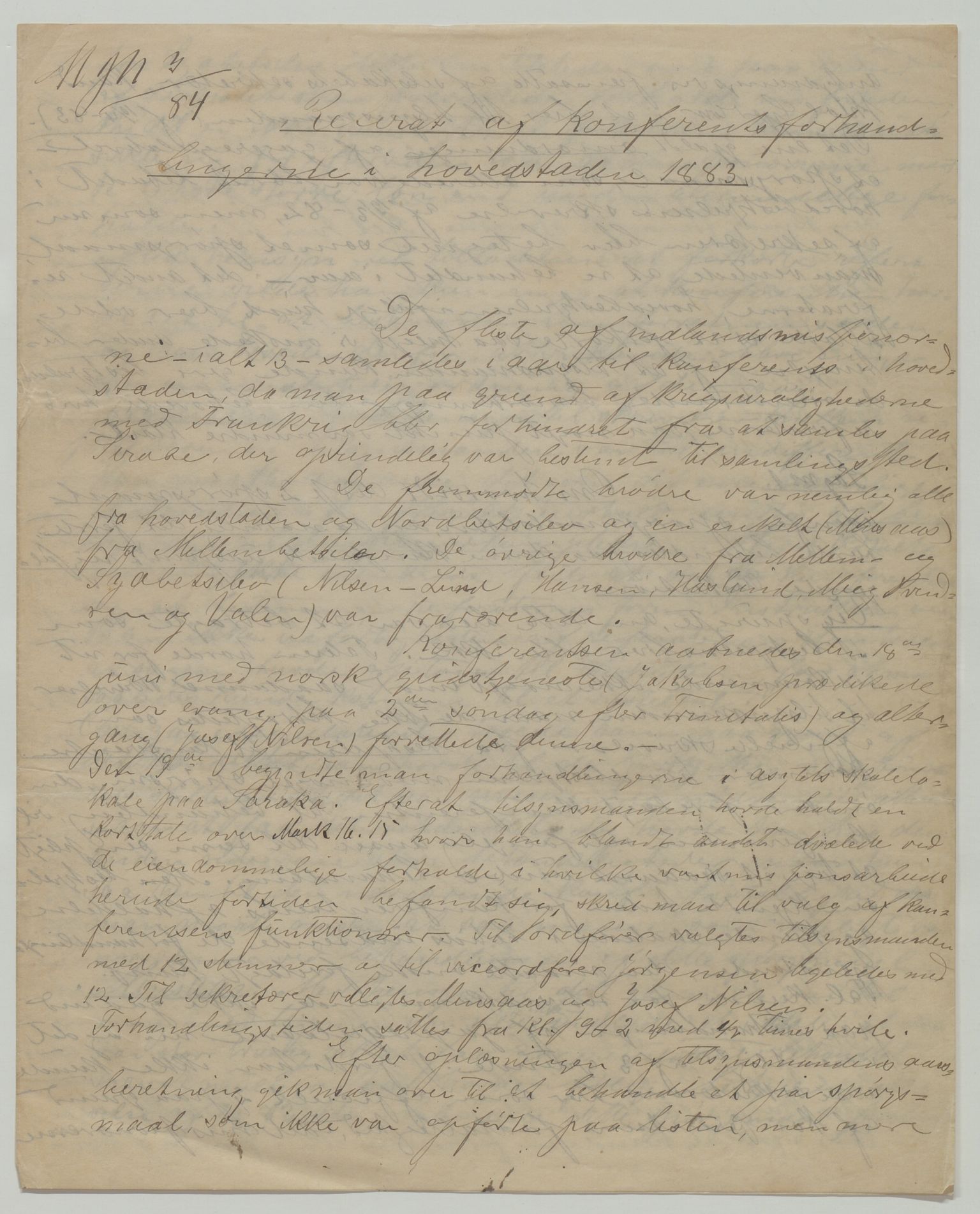 Det Norske Misjonsselskap - hovedadministrasjonen, VID/MA-A-1045/D/Da/Daa/L0036/0004: Konferansereferat og årsberetninger / Konferansereferat fra Madagaskar Innland., 1883