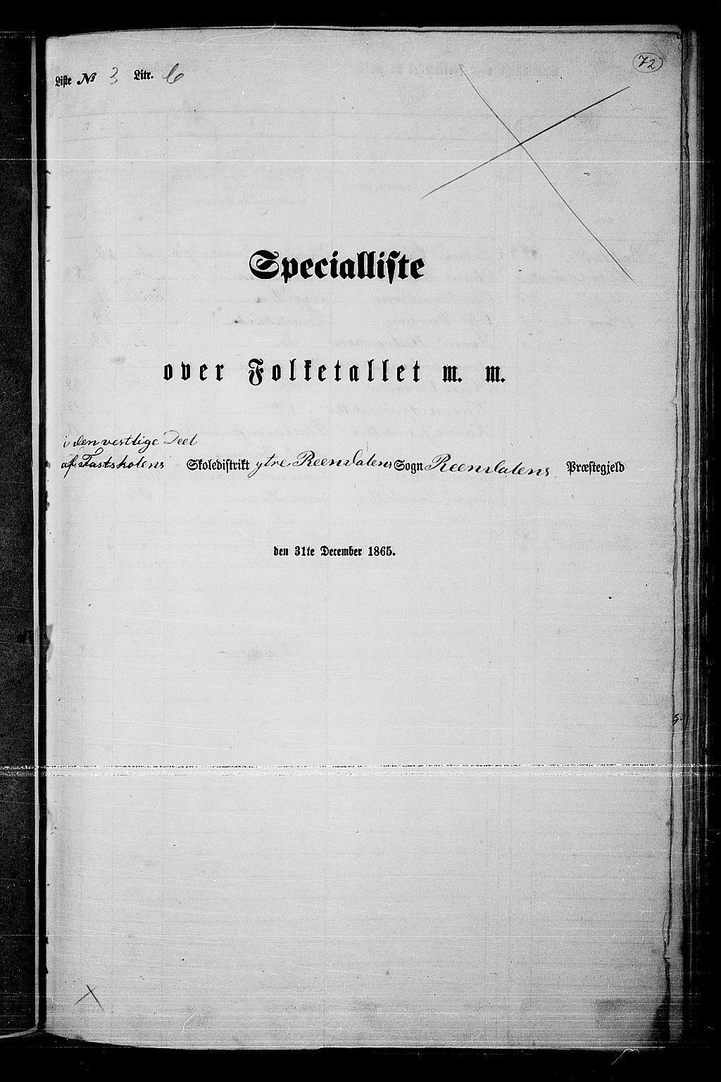 RA, Folketelling 1865 for 0432P Rendalen prestegjeld, 1865, s. 62