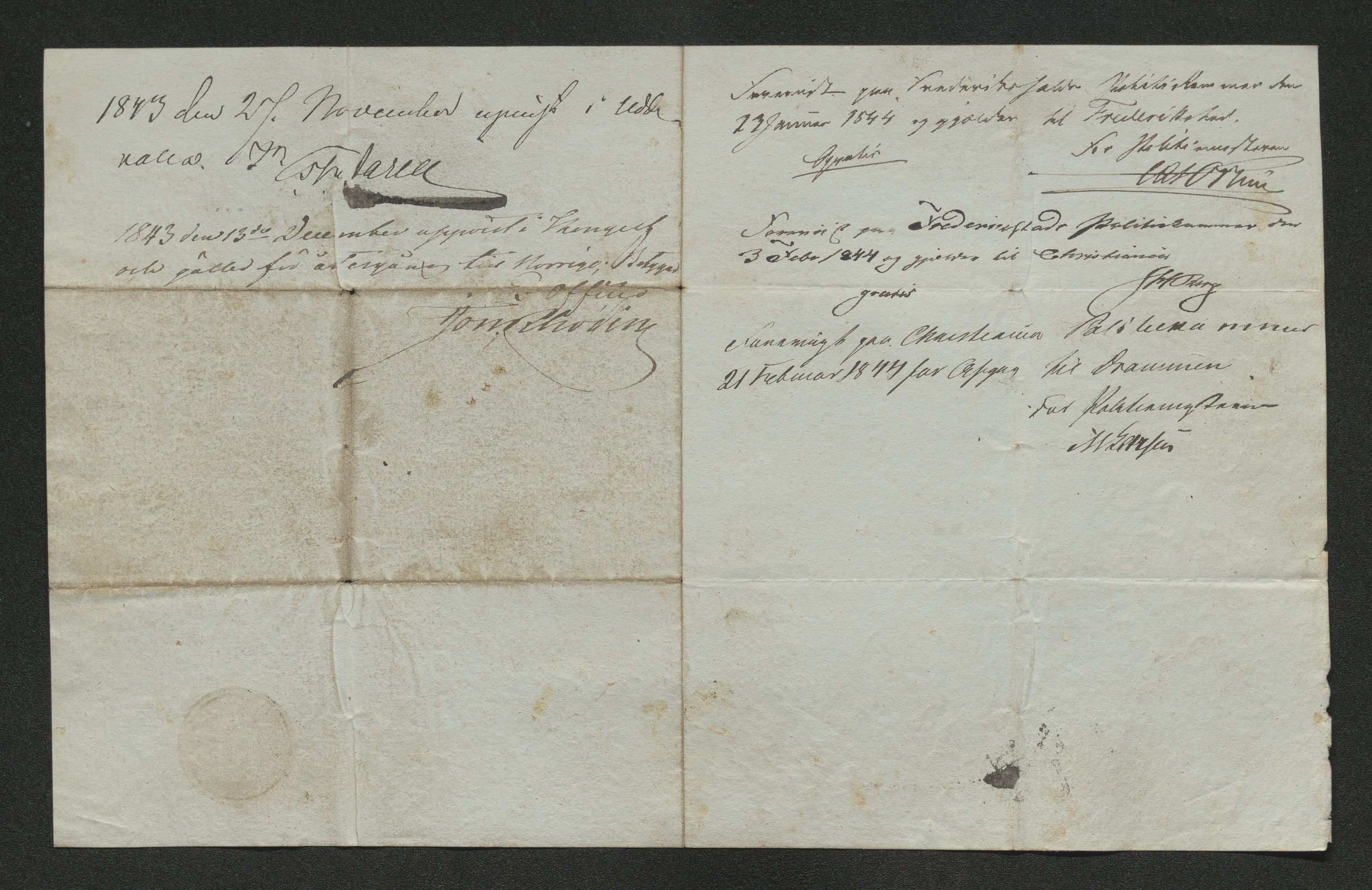 Drammen politikammer, SAKO/A-623/I/Ia/Iab/L0007: Innleverte pass, 1843-1844, s. 356