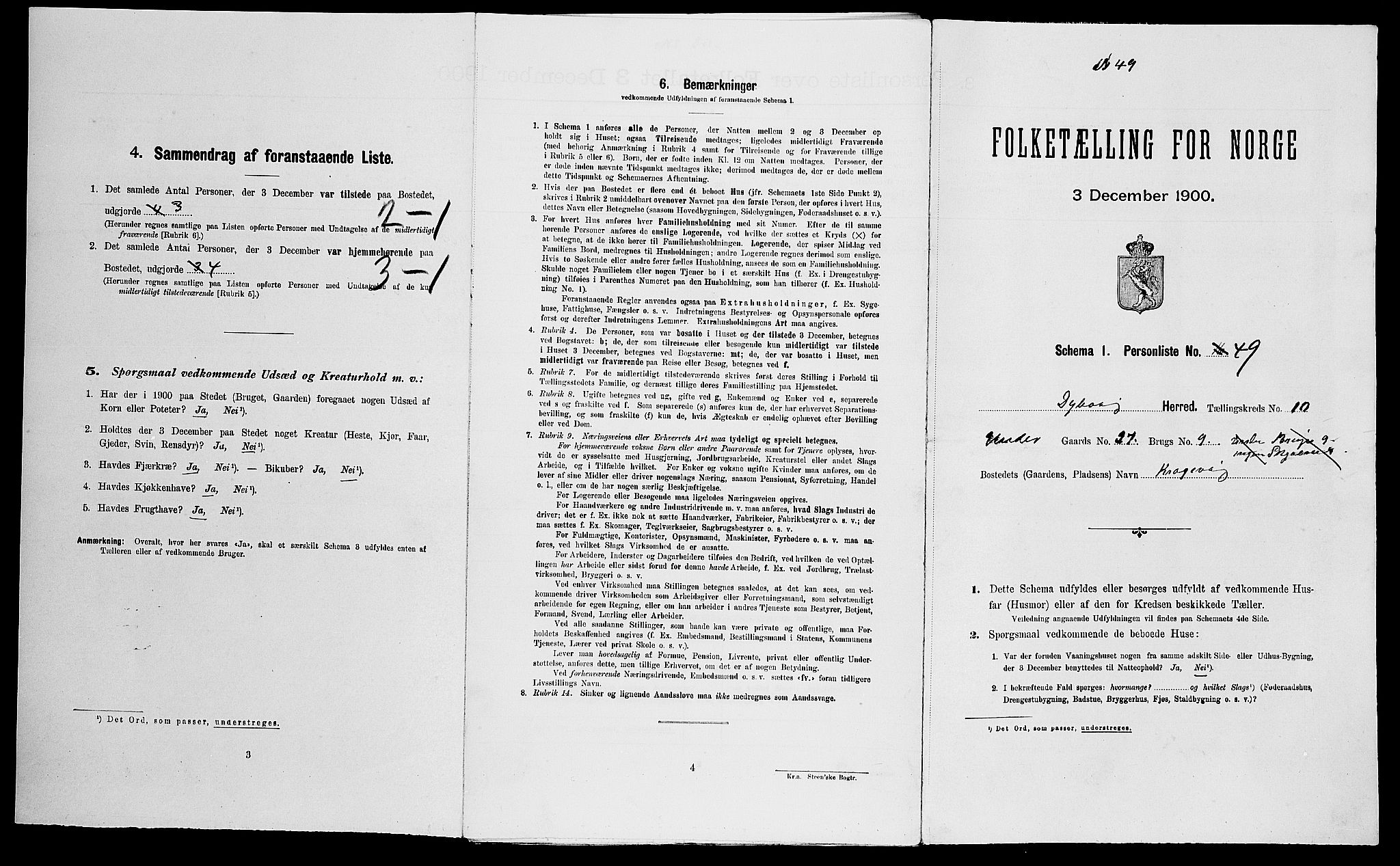 SAK, Folketelling 1900 for 0915 Dypvåg herred, 1900, s. 1154