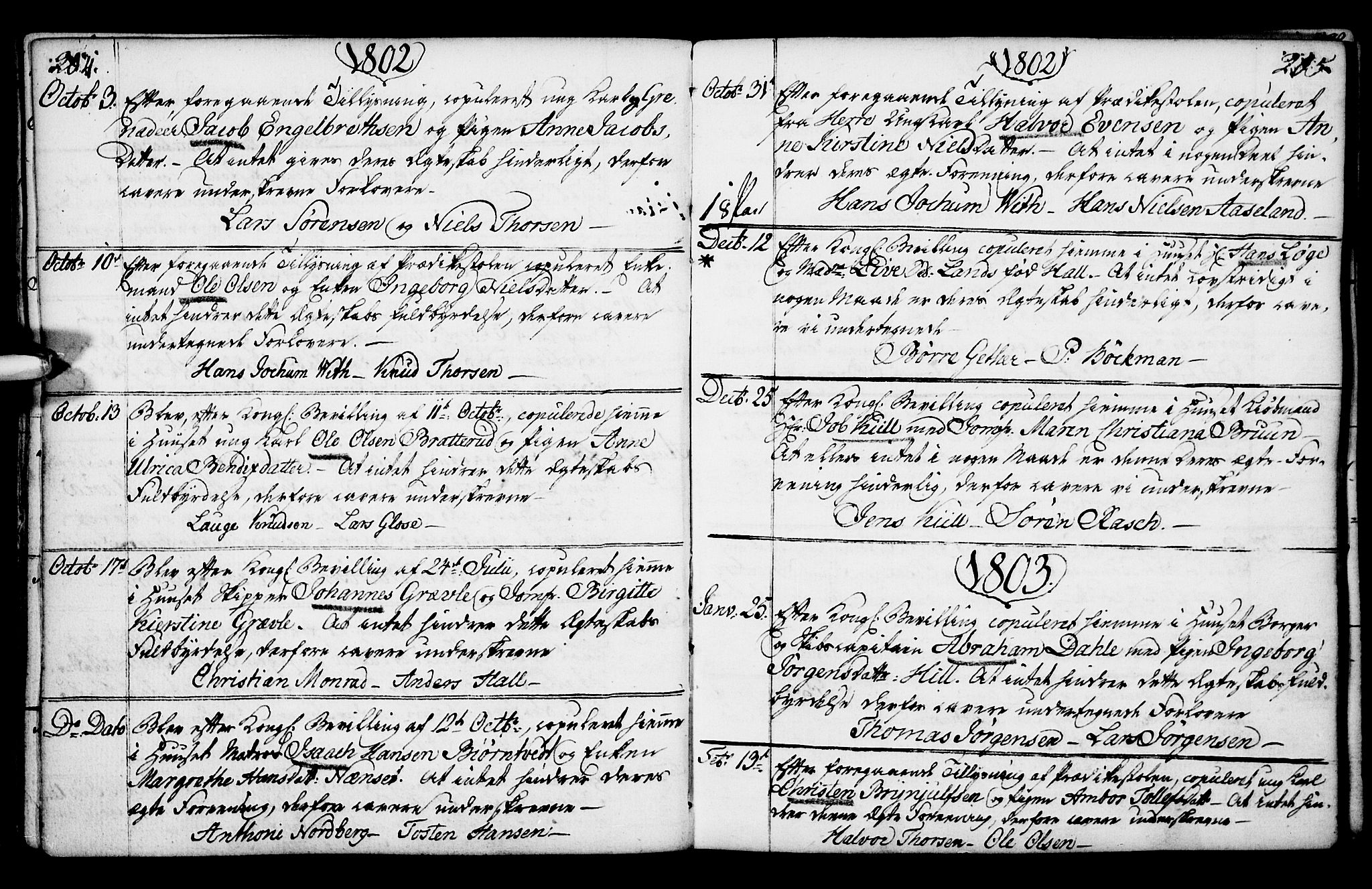 Porsgrunn kirkebøker , AV/SAKO-A-104/F/Fa/L0003: Ministerialbok nr. 3, 1764-1814, s. 204-205