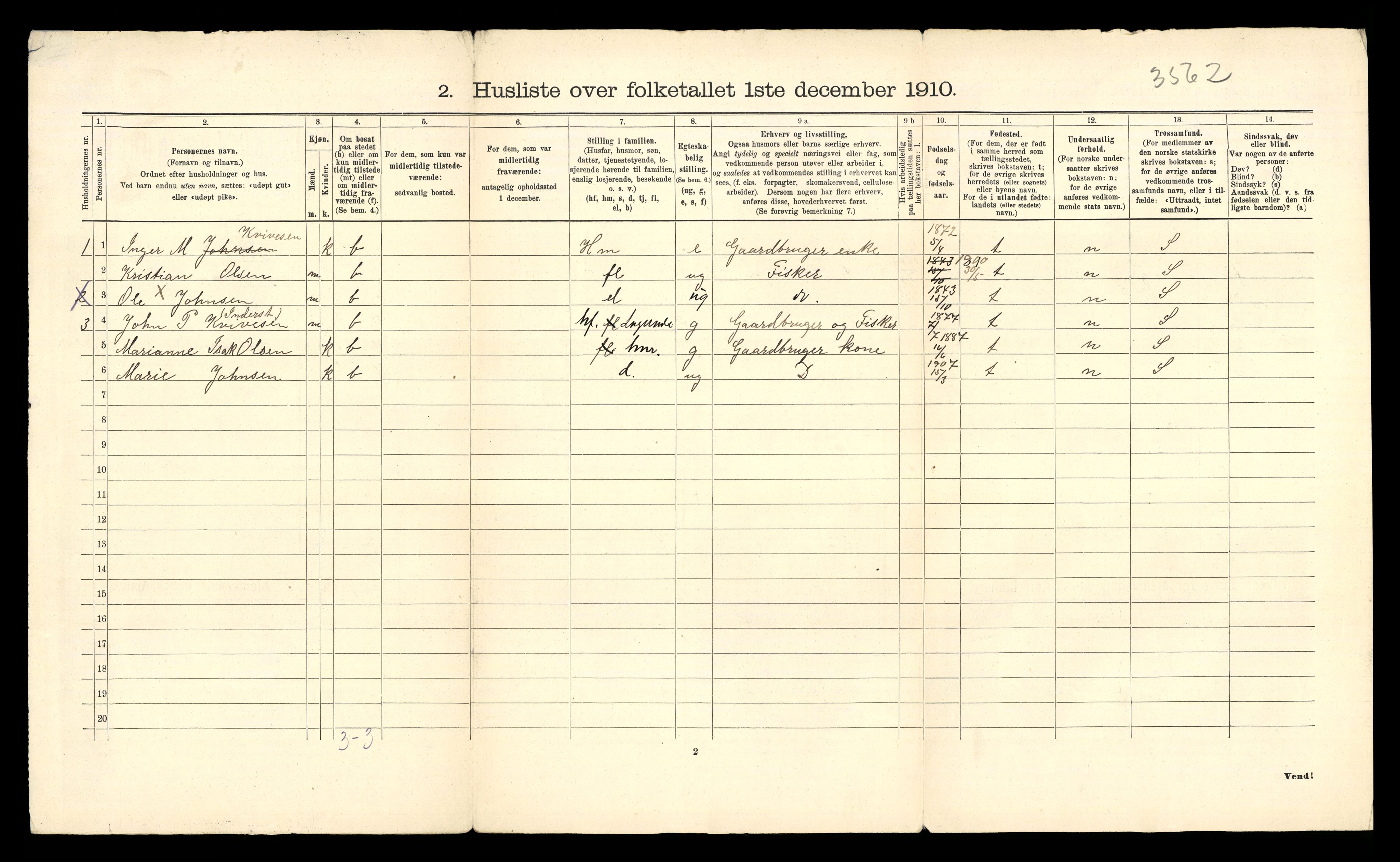 RA, Folketelling 1910 for 1943 Kvænangen herred, 1910, s. 27