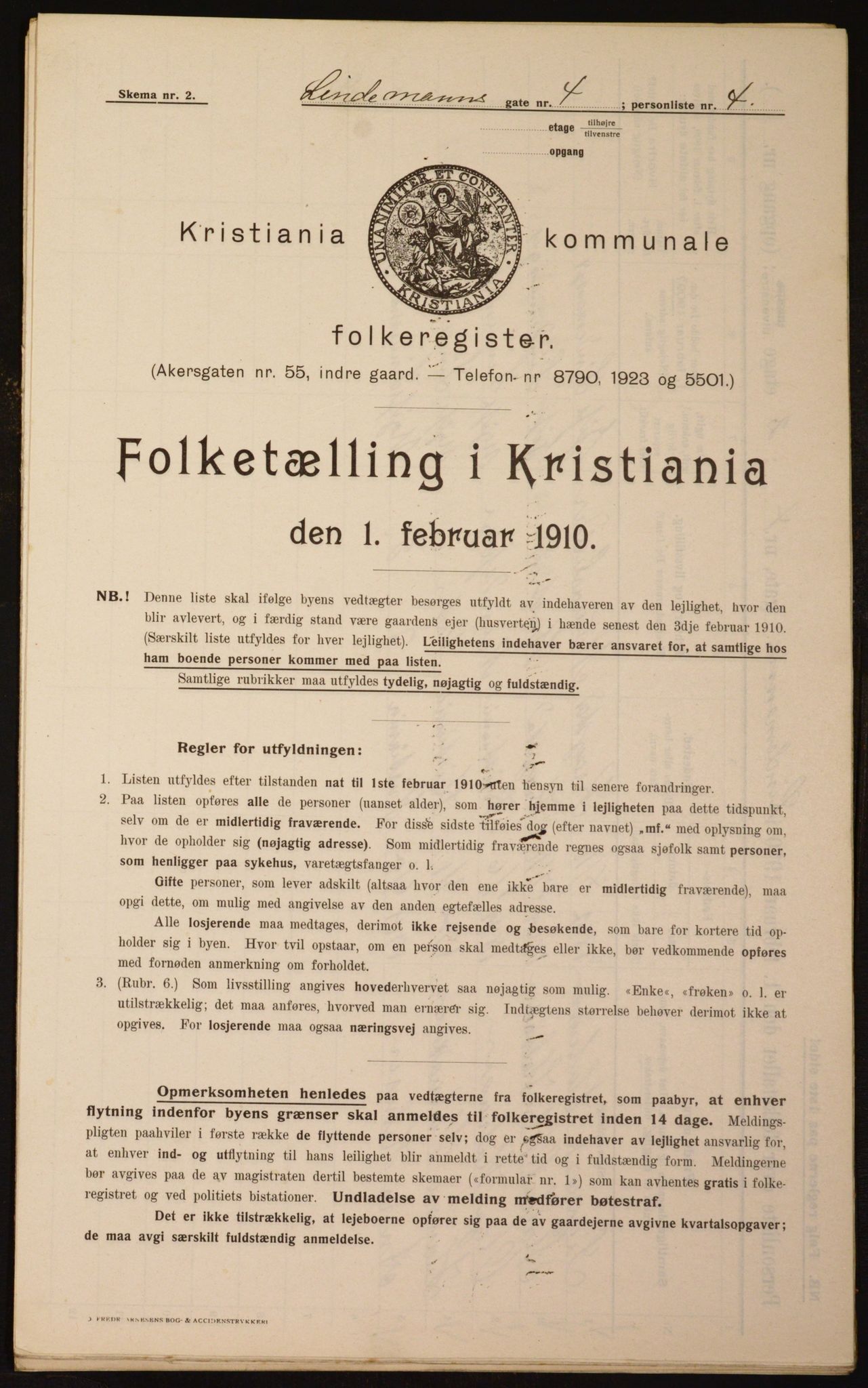 OBA, Kommunal folketelling 1.2.1910 for Kristiania, 1910, s. 55666