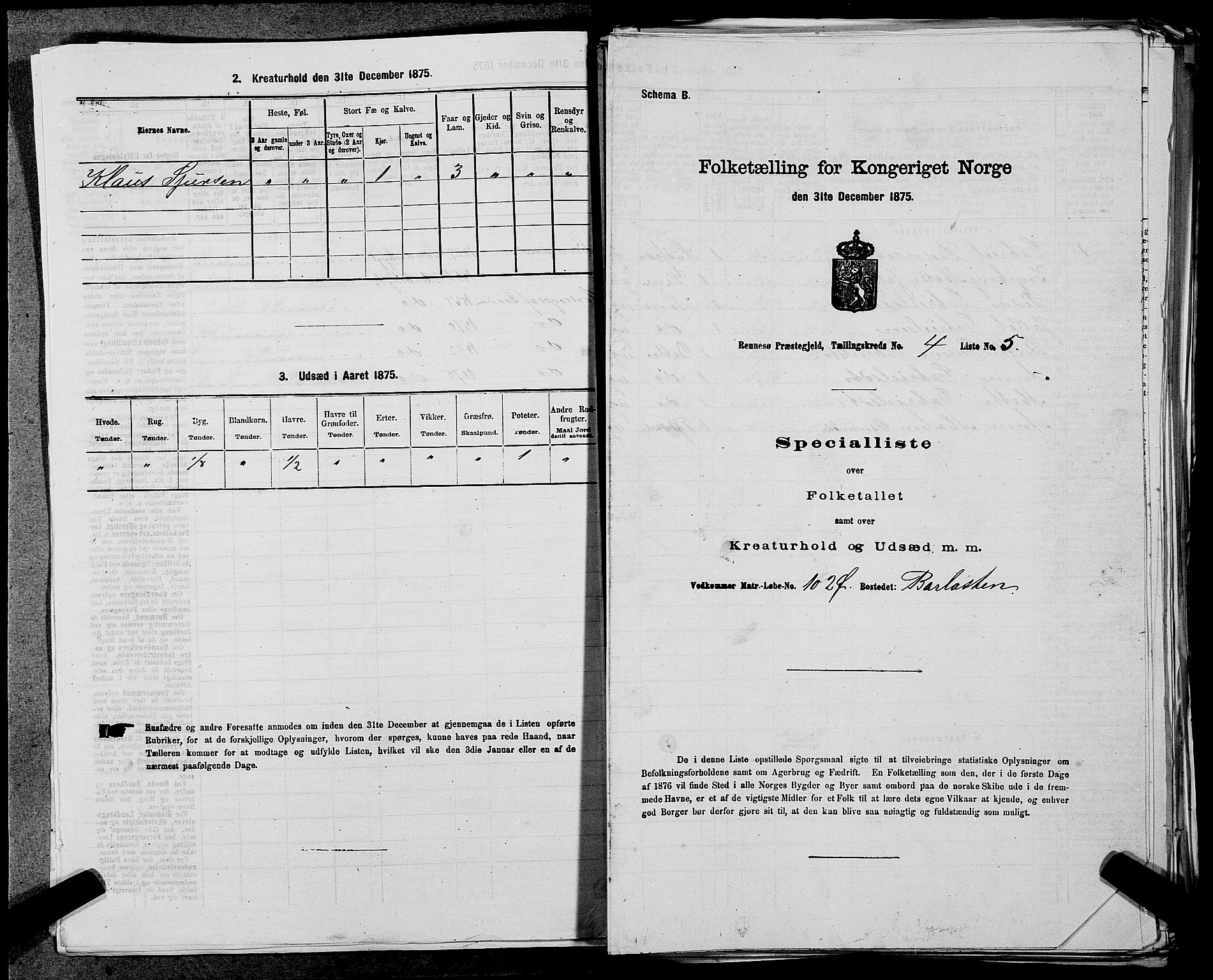 SAST, Folketelling 1875 for 1142P Rennesøy prestegjeld, 1875, s. 437