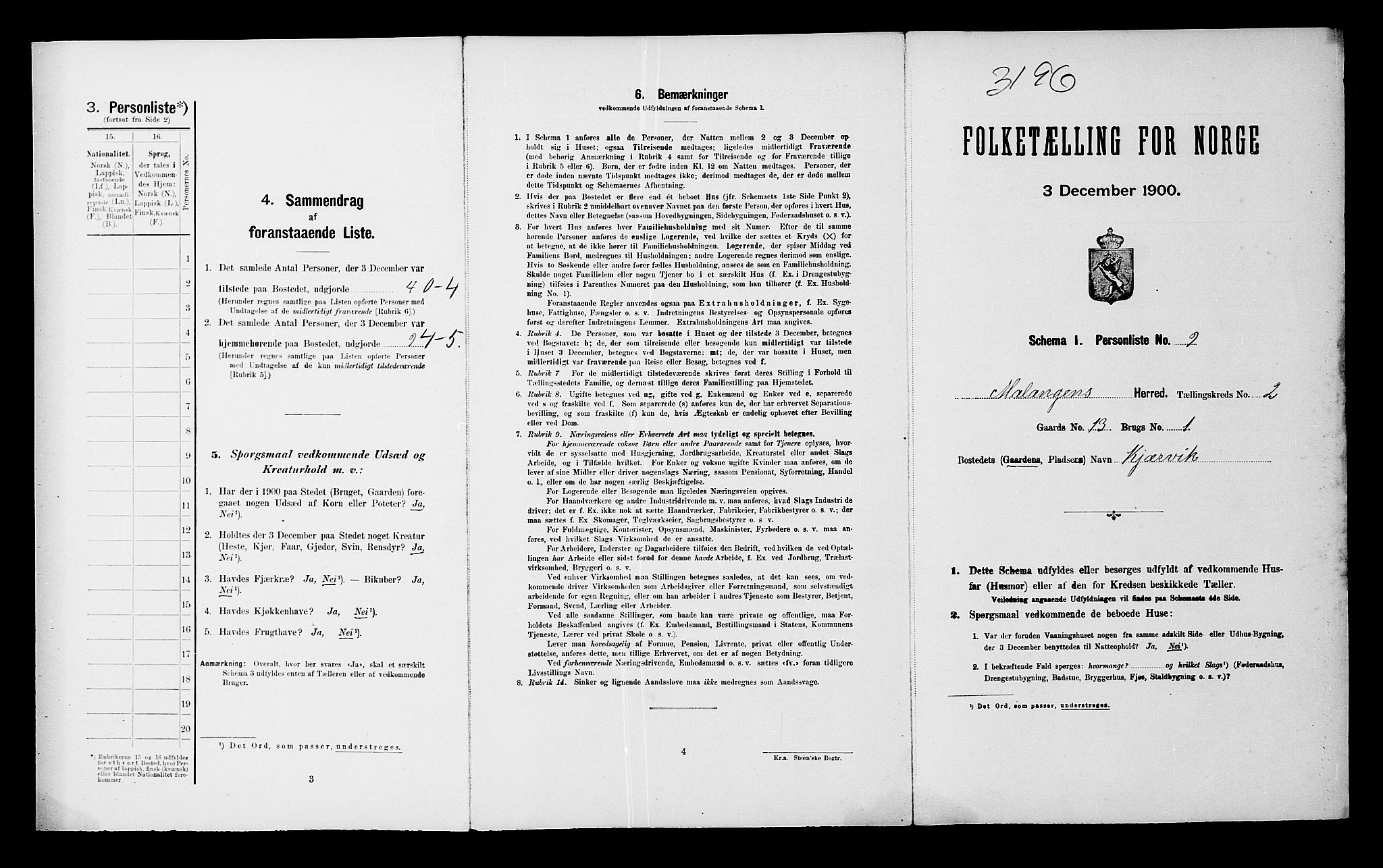 SATØ, Folketelling 1900 for 1932 Malangen herred, 1900, s. 145
