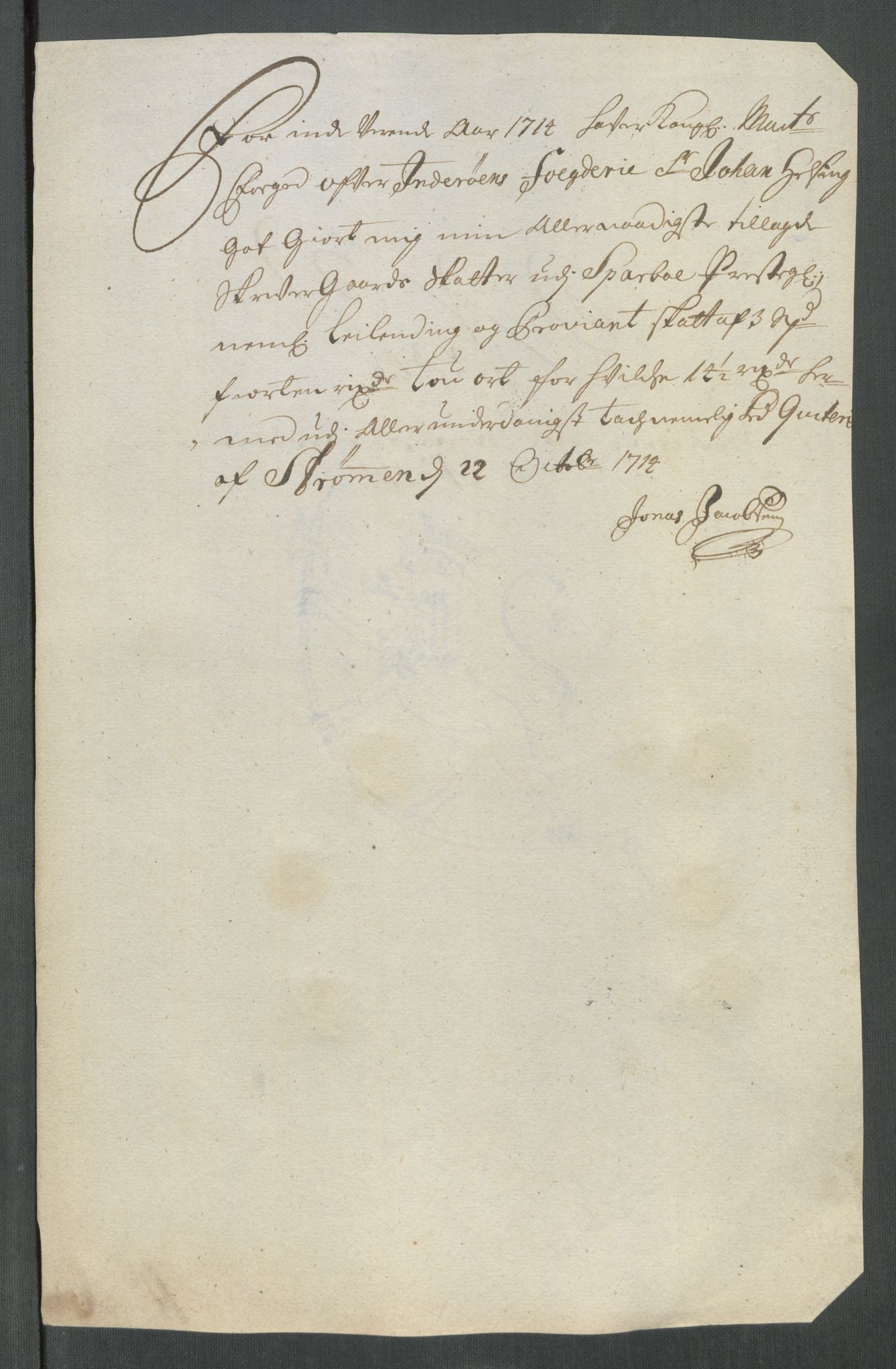 Rentekammeret inntil 1814, Reviderte regnskaper, Fogderegnskap, RA/EA-4092/R63/L4322: Fogderegnskap Inderøy, 1714, s. 316