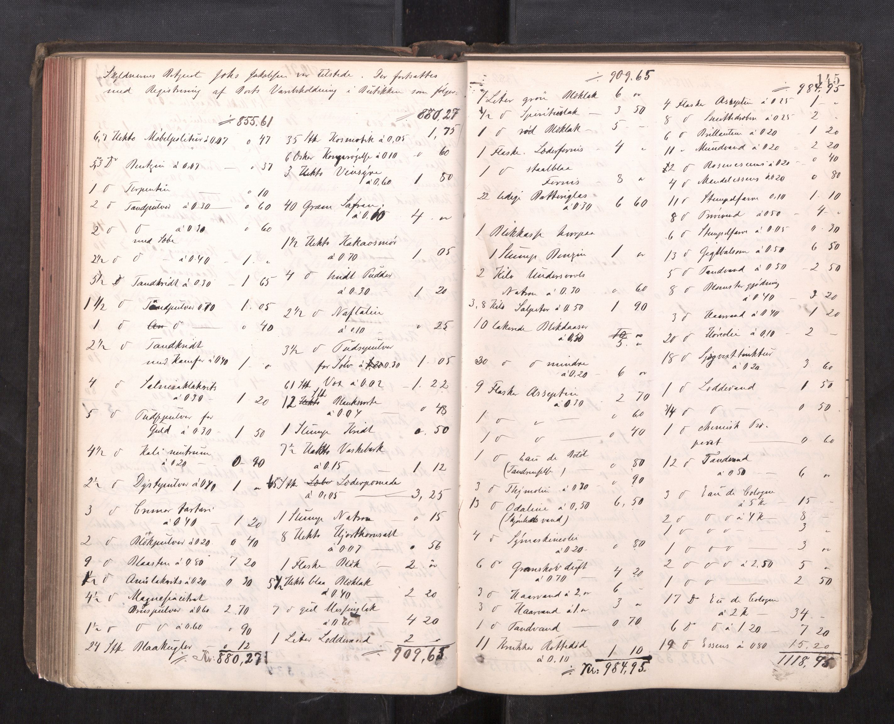 Trondheim byfogd, AV/SAT-A-0003/1/3/3C/L0013: Skifteregistreringsprotokoll - 19/7-14/8. (u/ register), 1887-1893, s. 145