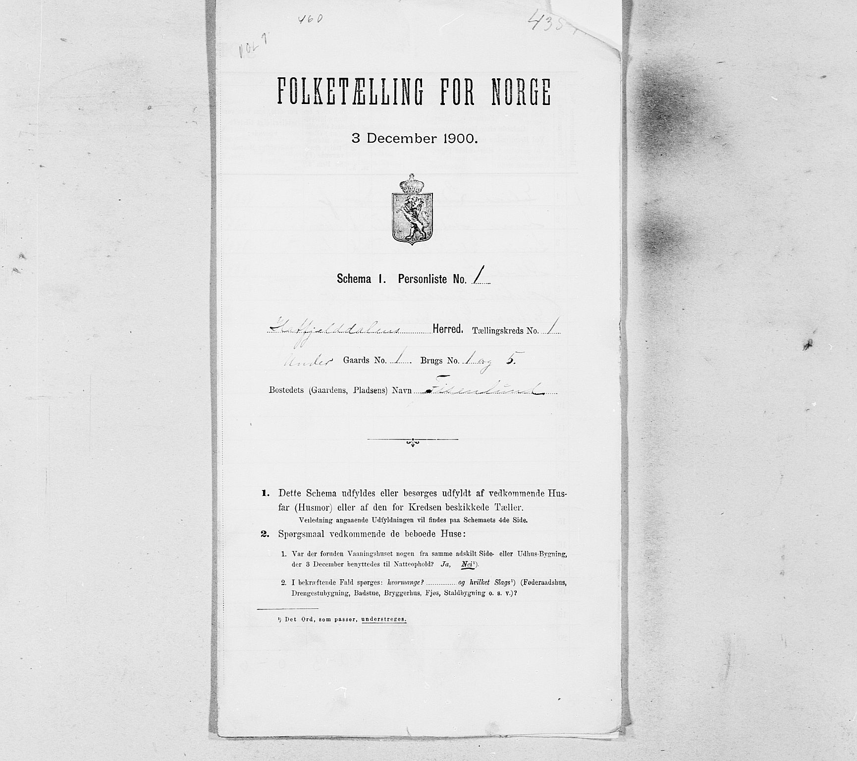 SAT, Folketelling 1900 for 1826 Hattfjelldal herred, 1900, s. 14