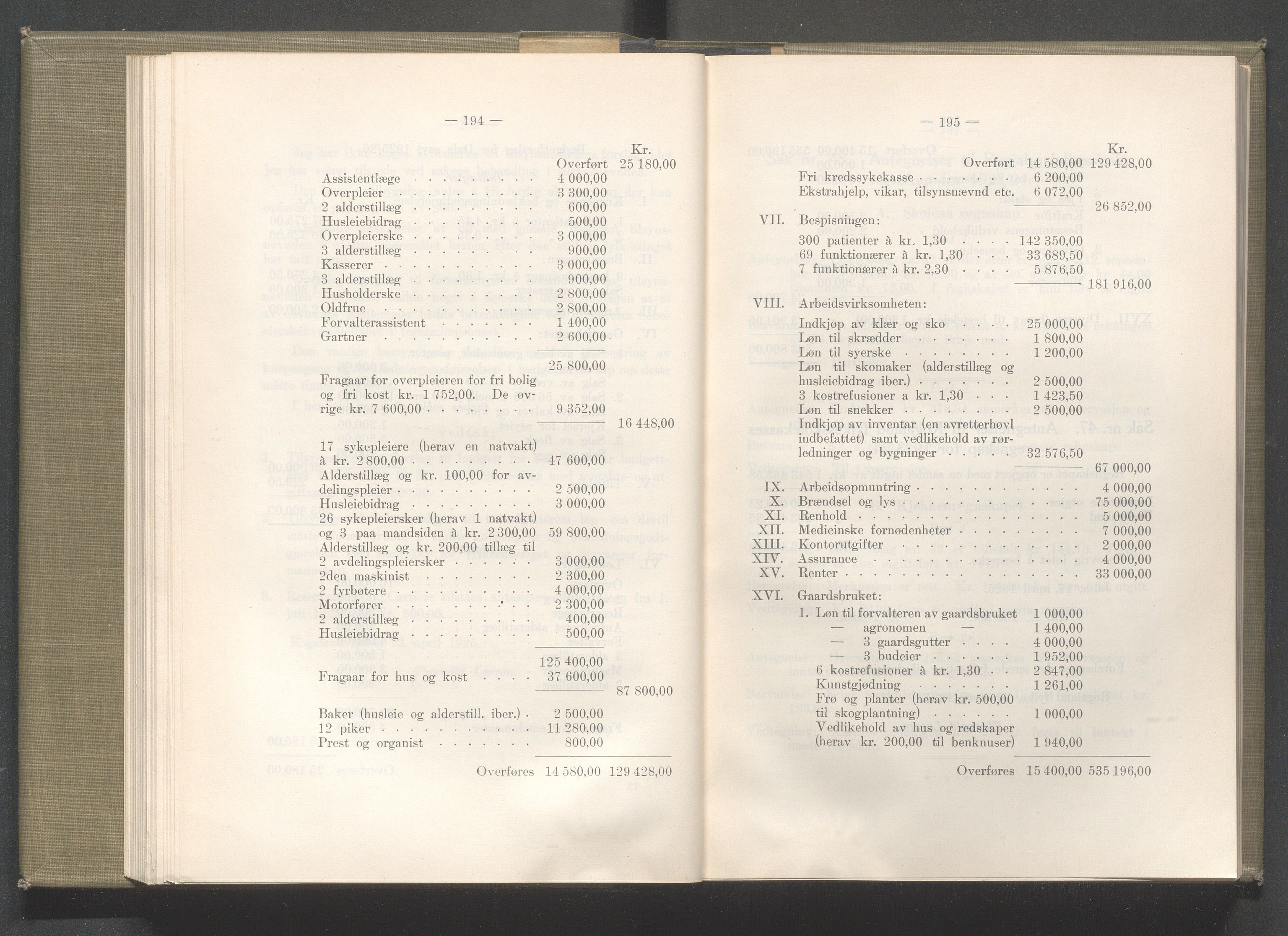 Rogaland fylkeskommune - Fylkesrådmannen , IKAR/A-900/A/Aa/Aaa/L0044: Møtebok , 1925, s. 194-195