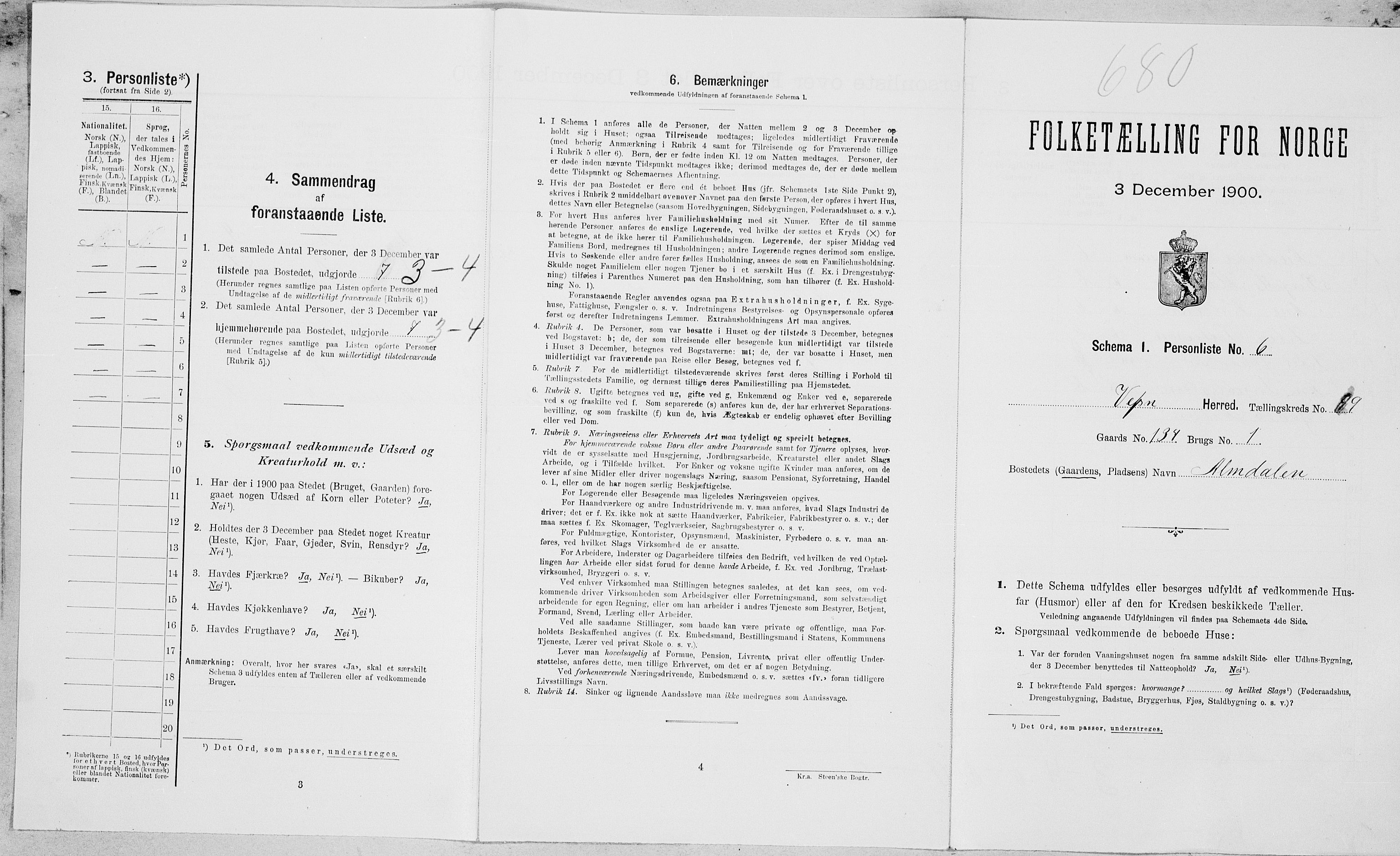 SAT, Folketelling 1900 for 1824 Vefsn herred, 1900, s. 767