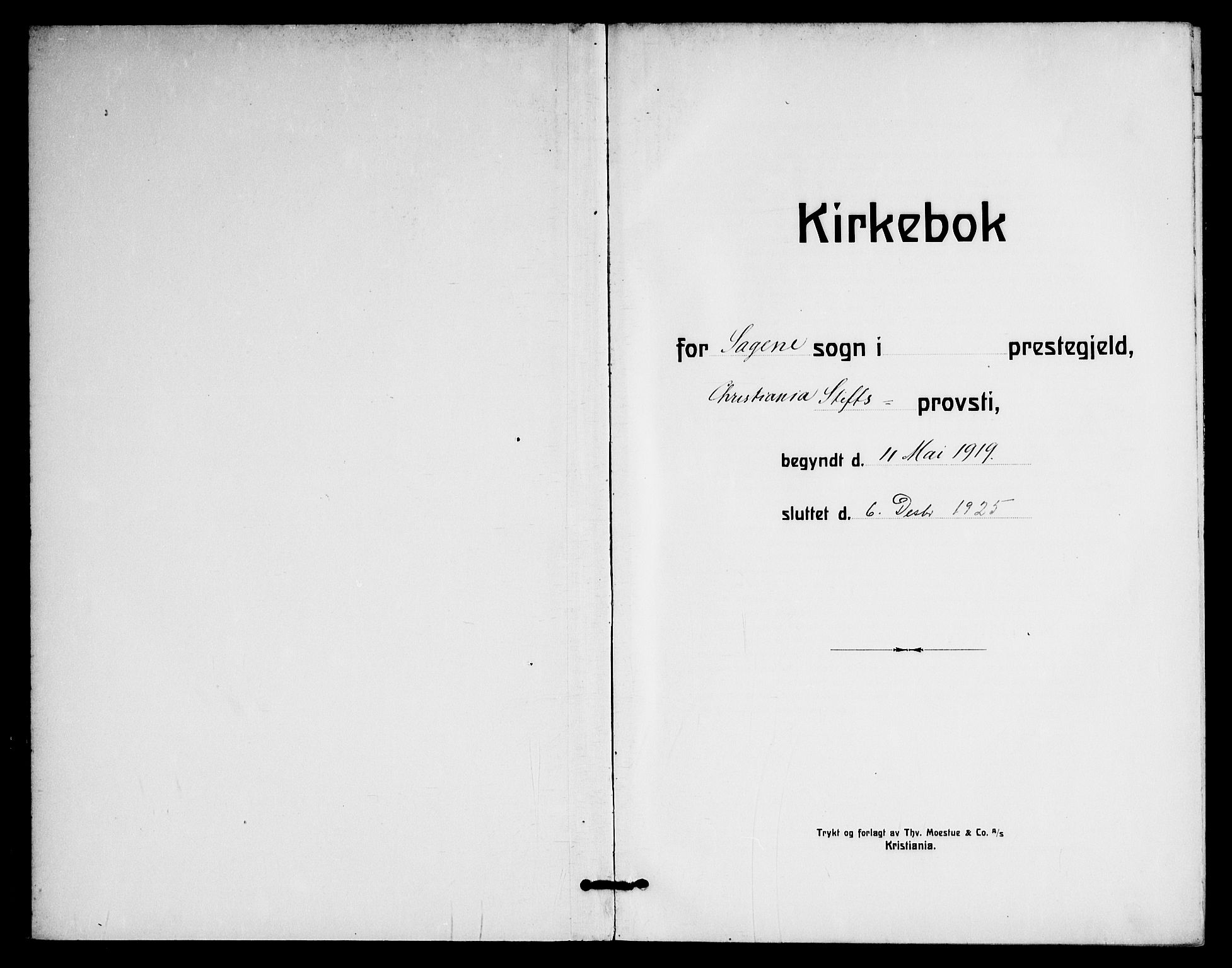 Sagene prestekontor Kirkebøker, SAO/A-10796/F/L0011: Ministerialbok nr. 11, 1919-1925