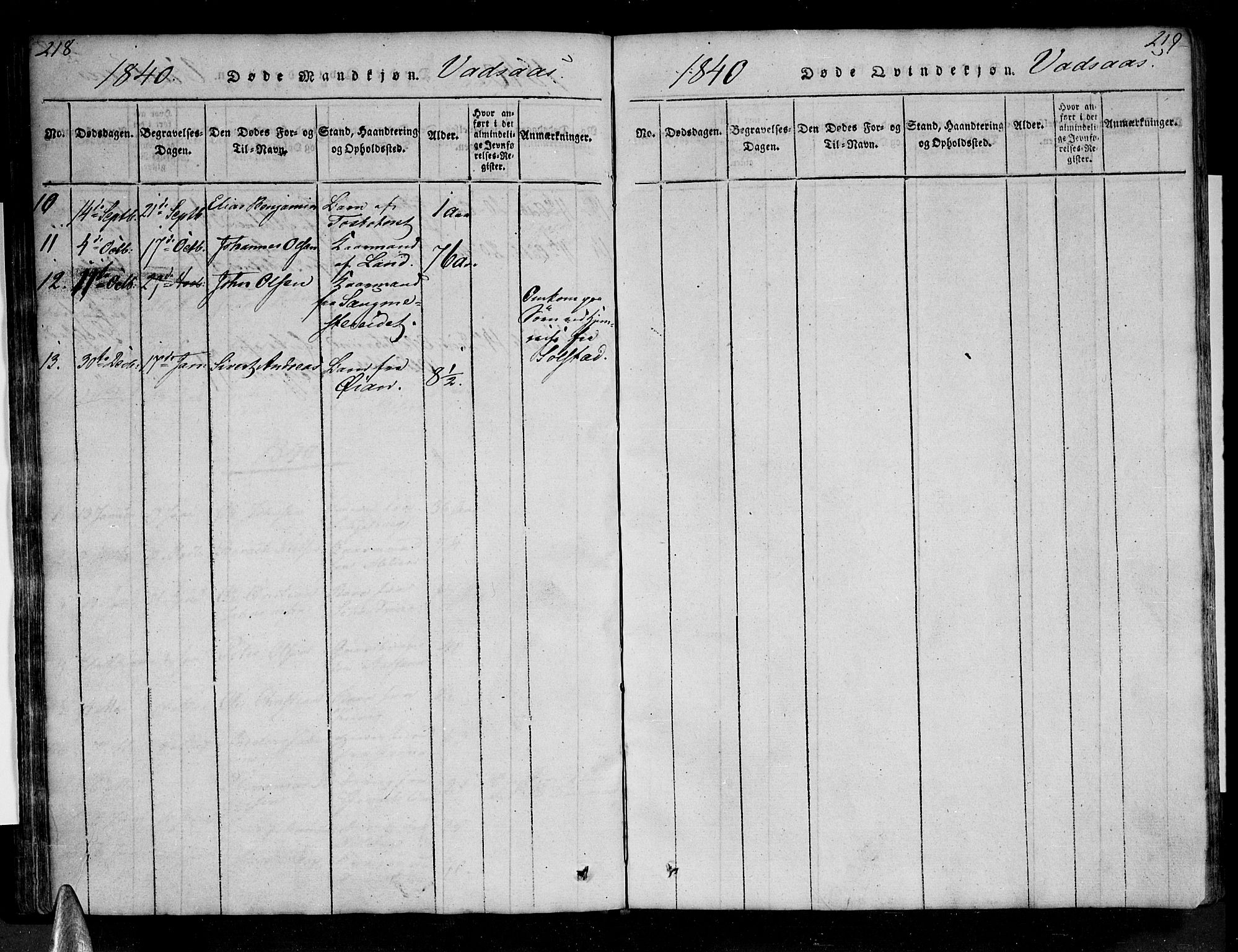 Ministerialprotokoller, klokkerbøker og fødselsregistre - Nordland, AV/SAT-A-1459/810/L0142: Ministerialbok nr. 810A06 /1, 1819-1841, s. 218-219