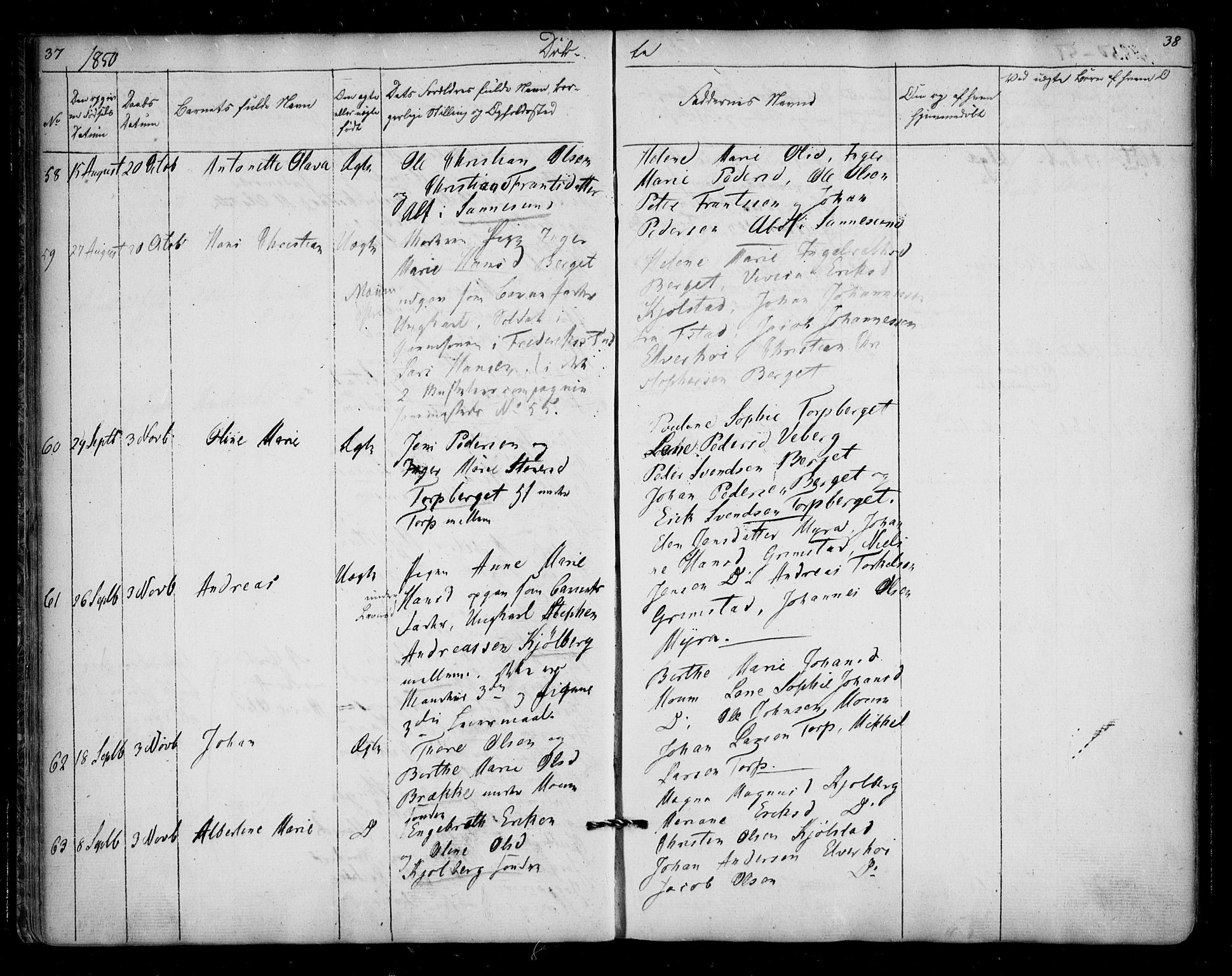 Borge prestekontor Kirkebøker, AV/SAO-A-10903/F/Fa/L0005: Ministerialbok nr. I 5, 1848-1860, s. 37-38