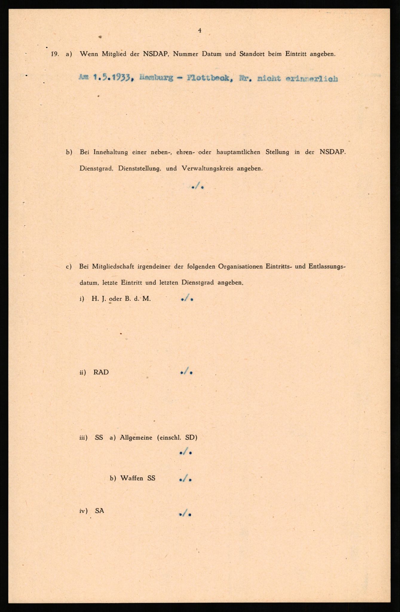Forsvaret, Forsvarets overkommando II, AV/RA-RAFA-3915/D/Db/L0032: CI Questionaires. Tyske okkupasjonsstyrker i Norge. Tyskere., 1945-1946, s. 102