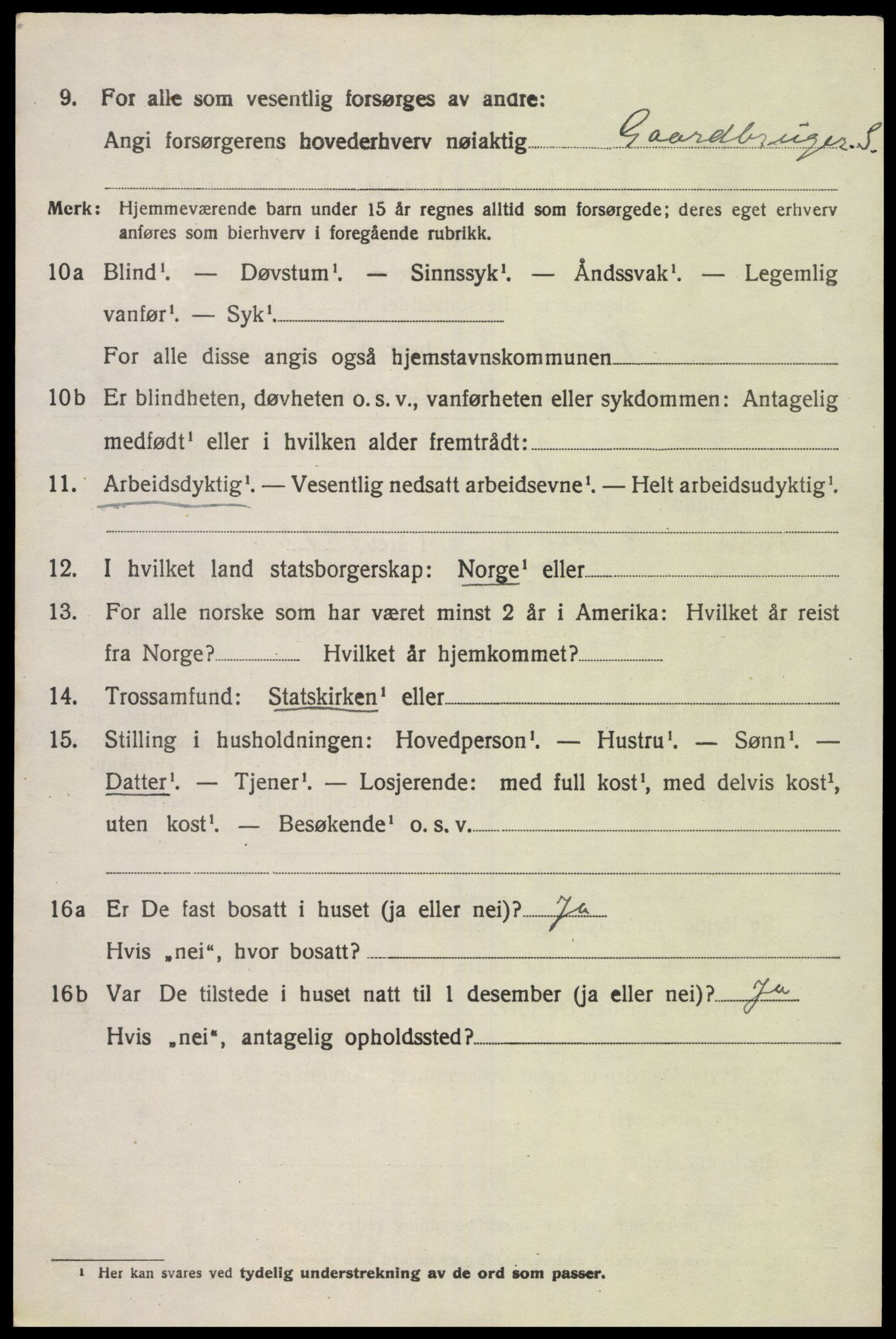 SAK, Folketelling 1920 for 1013 Tveit herred, 1920, s. 1255