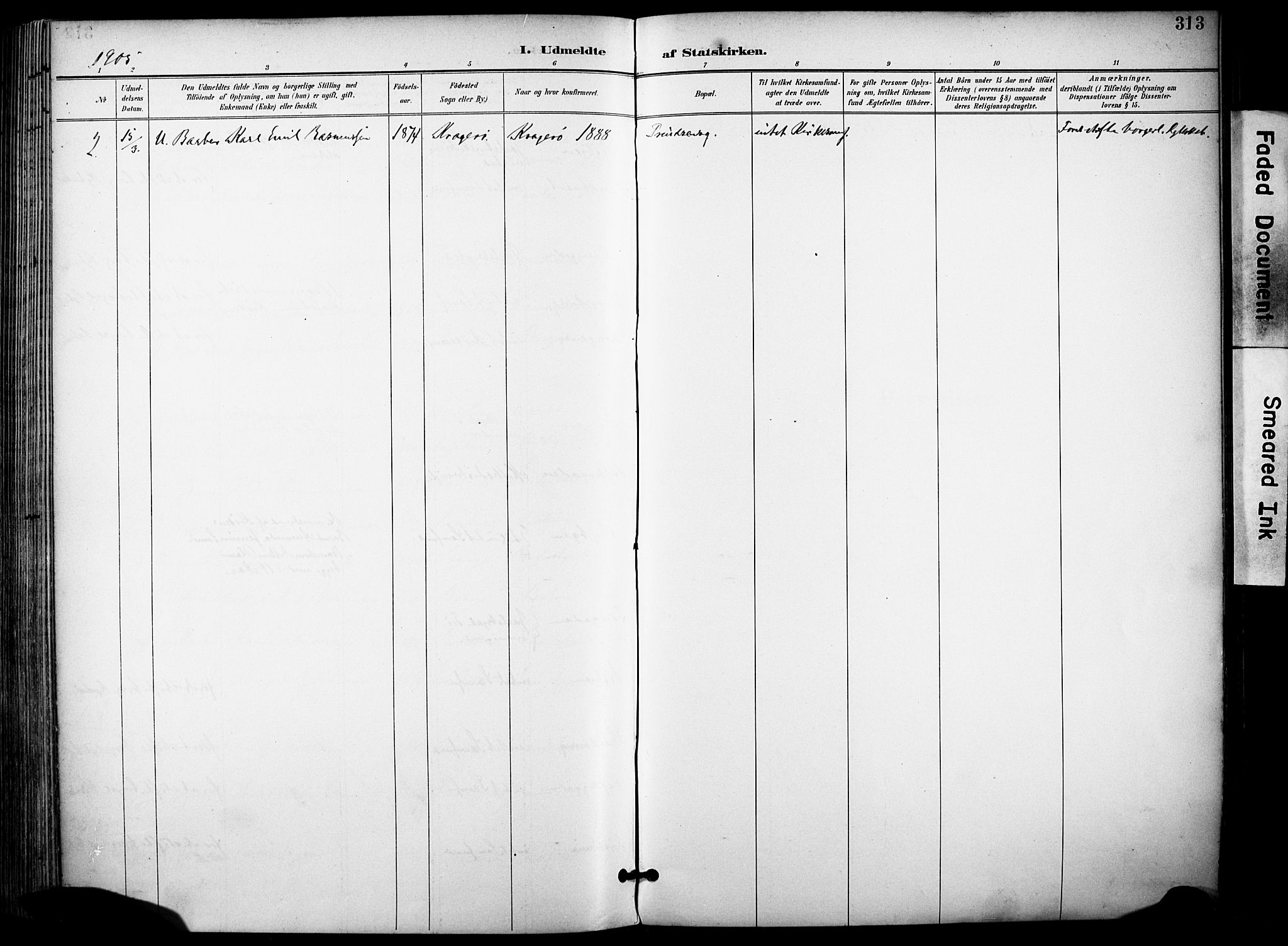 Sandefjord kirkebøker, SAKO/A-315/F/Fa/L0004: Ministerialbok nr. 4, 1894-1905, s. 313