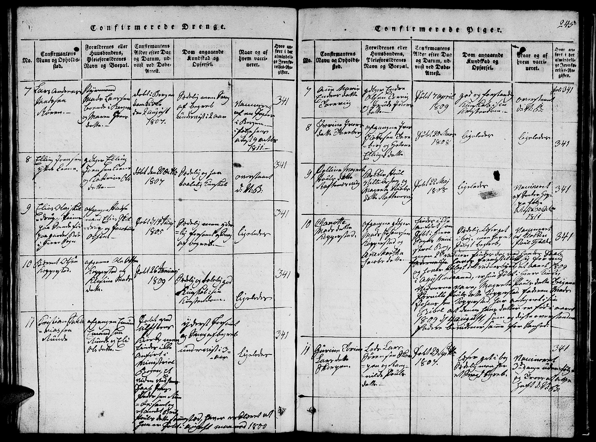 Ministerialprotokoller, klokkerbøker og fødselsregistre - Møre og Romsdal, AV/SAT-A-1454/507/L0078: Klokkerbok nr. 507C01, 1816-1840, s. 245