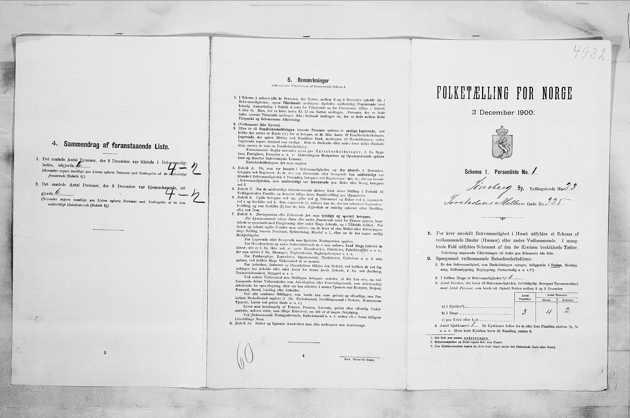 RA, Folketelling 1900 for 0705 Tønsberg kjøpstad, 1900, s. 3664