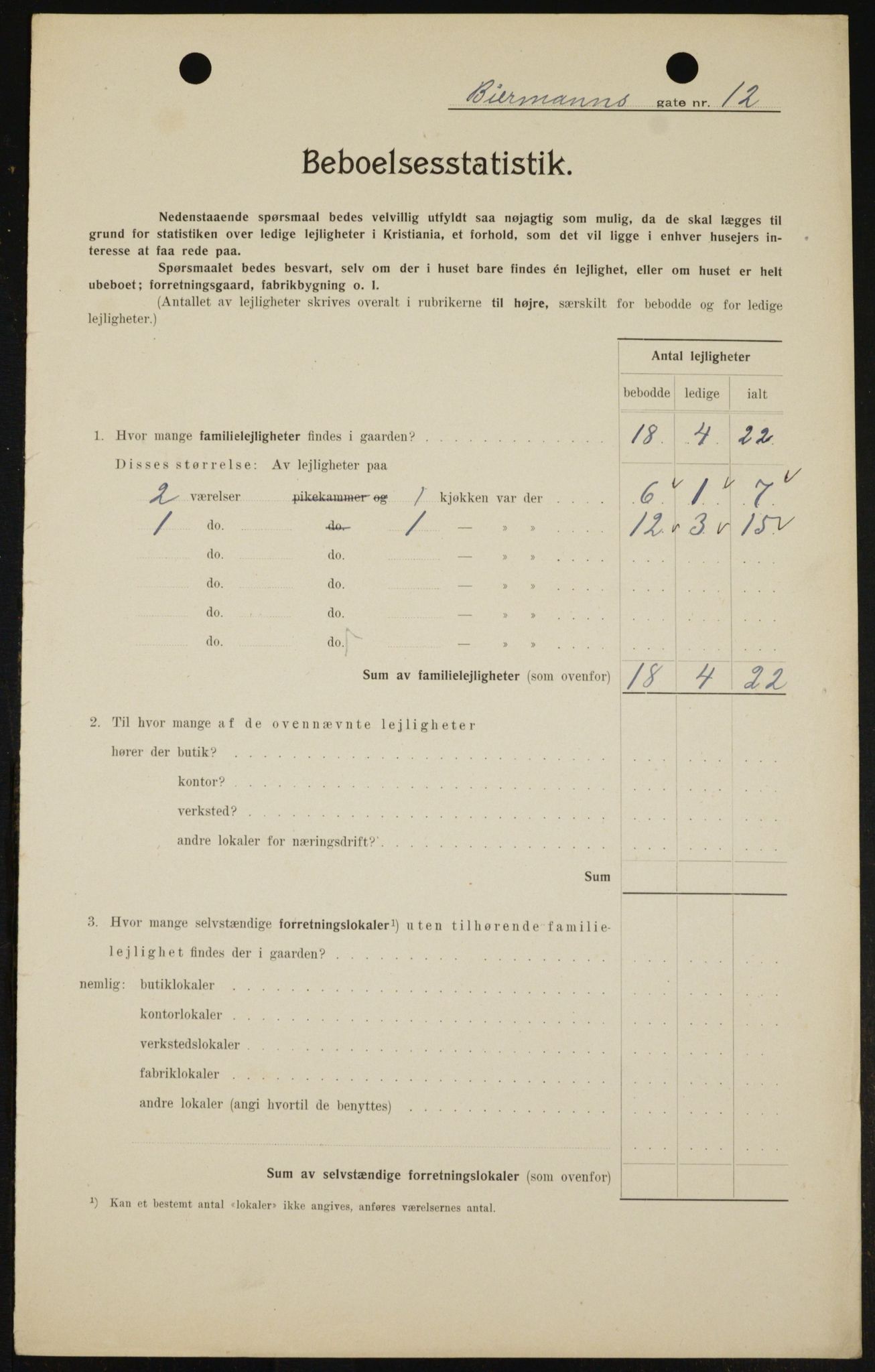 OBA, Kommunal folketelling 1.2.1909 for Kristiania kjøpstad, 1909, s. 4543