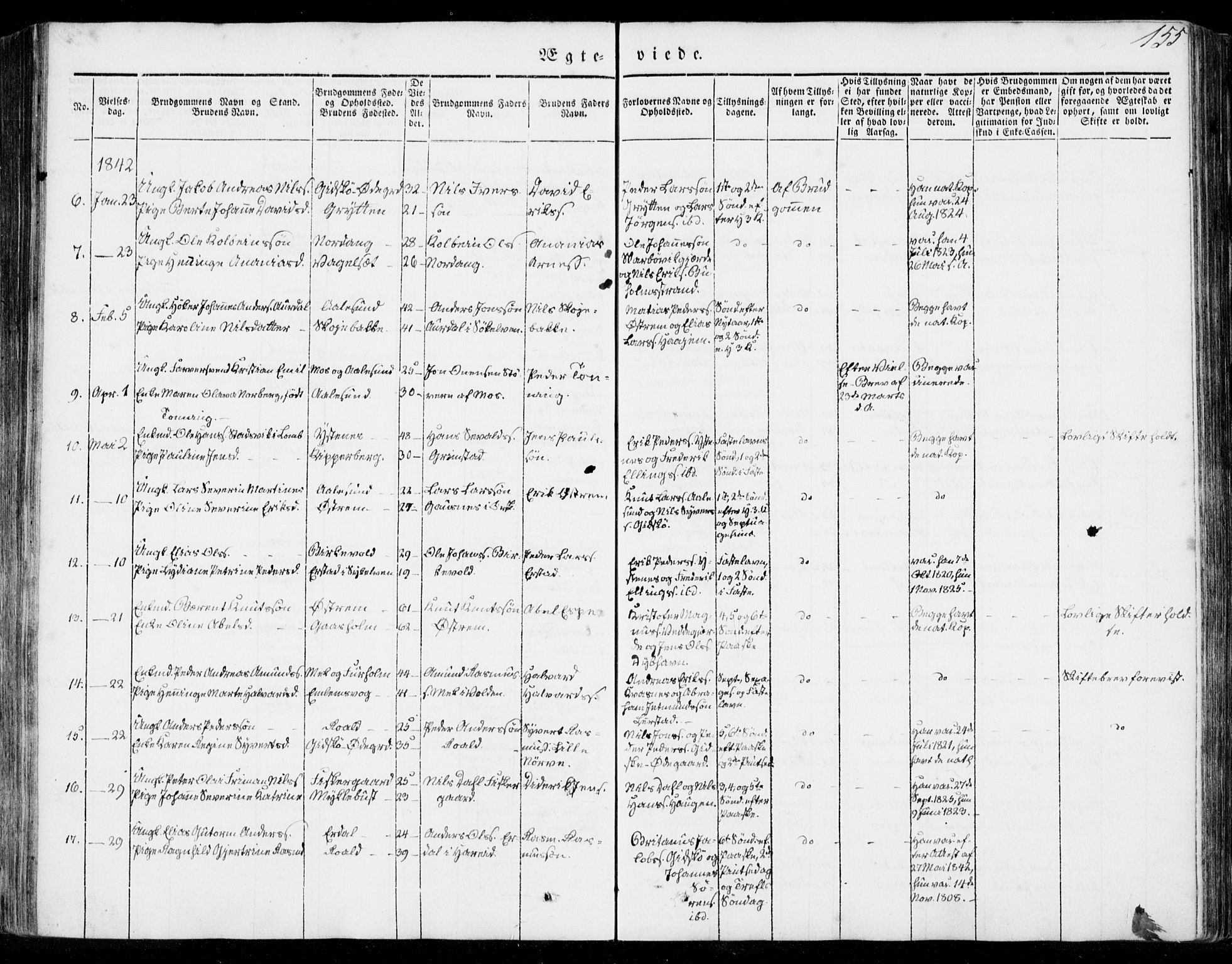 Ministerialprotokoller, klokkerbøker og fødselsregistre - Møre og Romsdal, AV/SAT-A-1454/528/L0396: Ministerialbok nr. 528A07, 1839-1847, s. 155