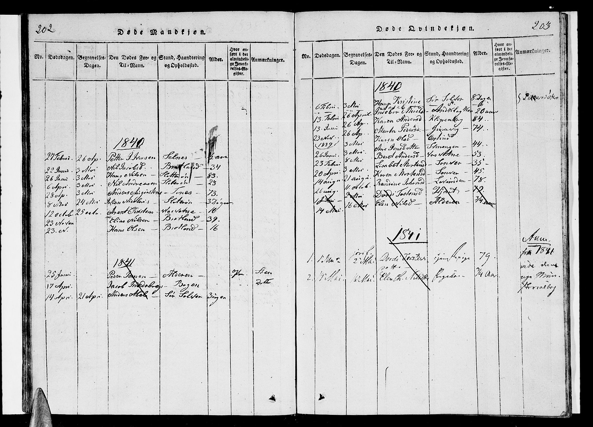 Ministerialprotokoller, klokkerbøker og fødselsregistre - Nordland, AV/SAT-A-1459/839/L0571: Klokkerbok nr. 839C01, 1820-1840, s. 202-203