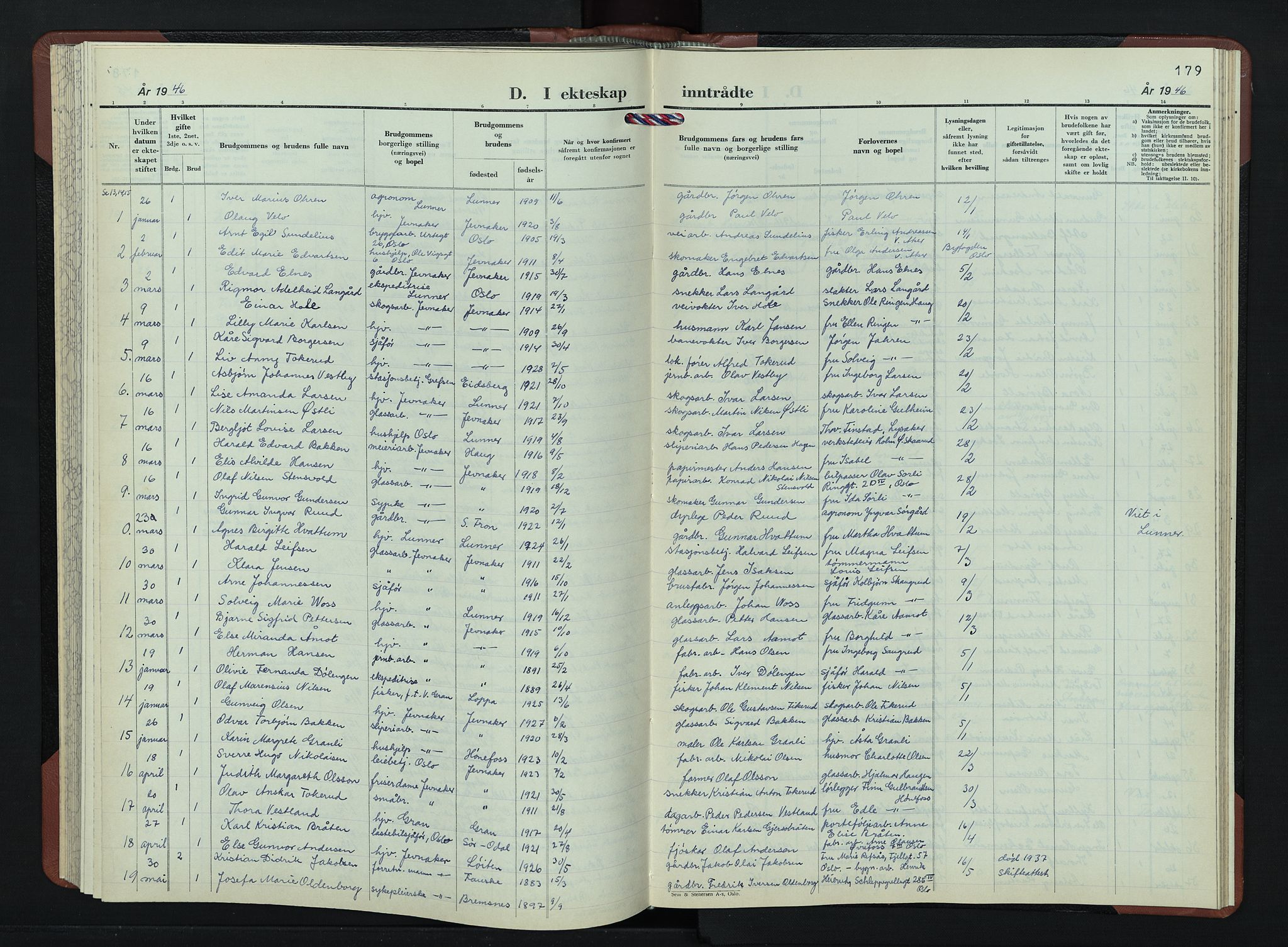 Jevnaker prestekontor, AV/SAH-PREST-116/H/Ha/Hab/L0007: Klokkerbok nr. 7, 1943-1953, s. 179