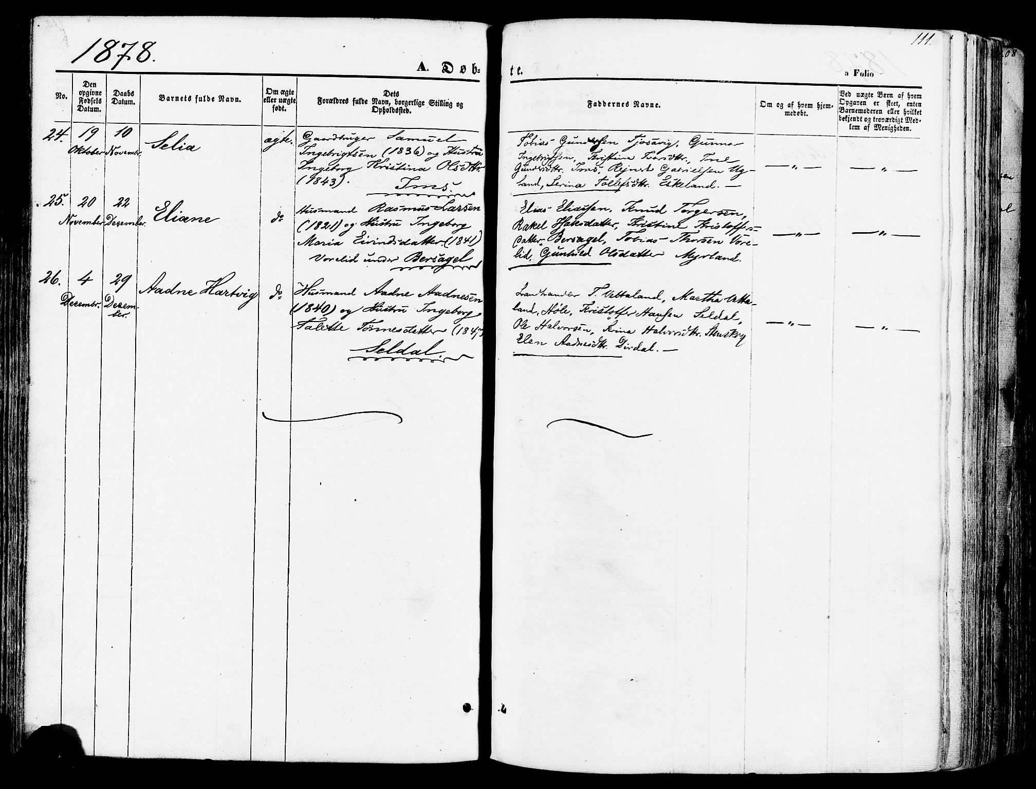 Høgsfjord sokneprestkontor, AV/SAST-A-101624/H/Ha/Haa/L0002: Ministerialbok nr. A 2, 1855-1885, s. 111