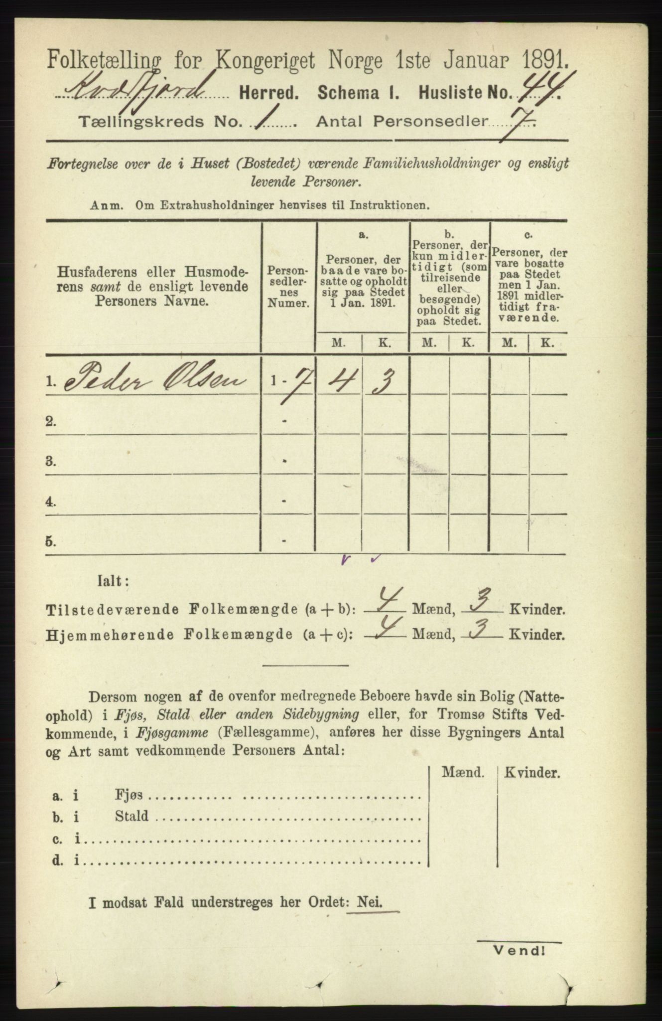 RA, Folketelling 1891 for 1911 Kvæfjord herred, 1891, s. 64