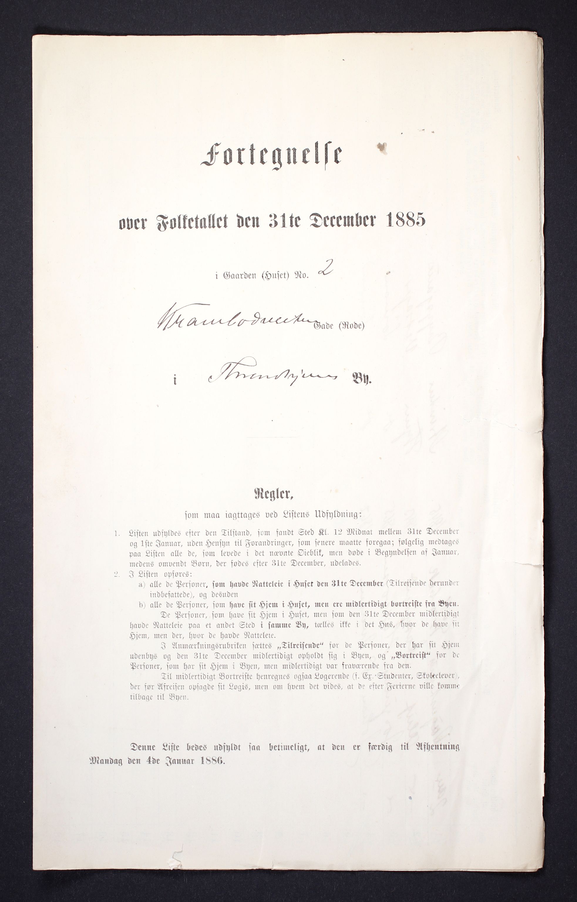 SAT, Folketelling 1885 for 1601 Trondheim kjøpstad, 1885, s. 1625